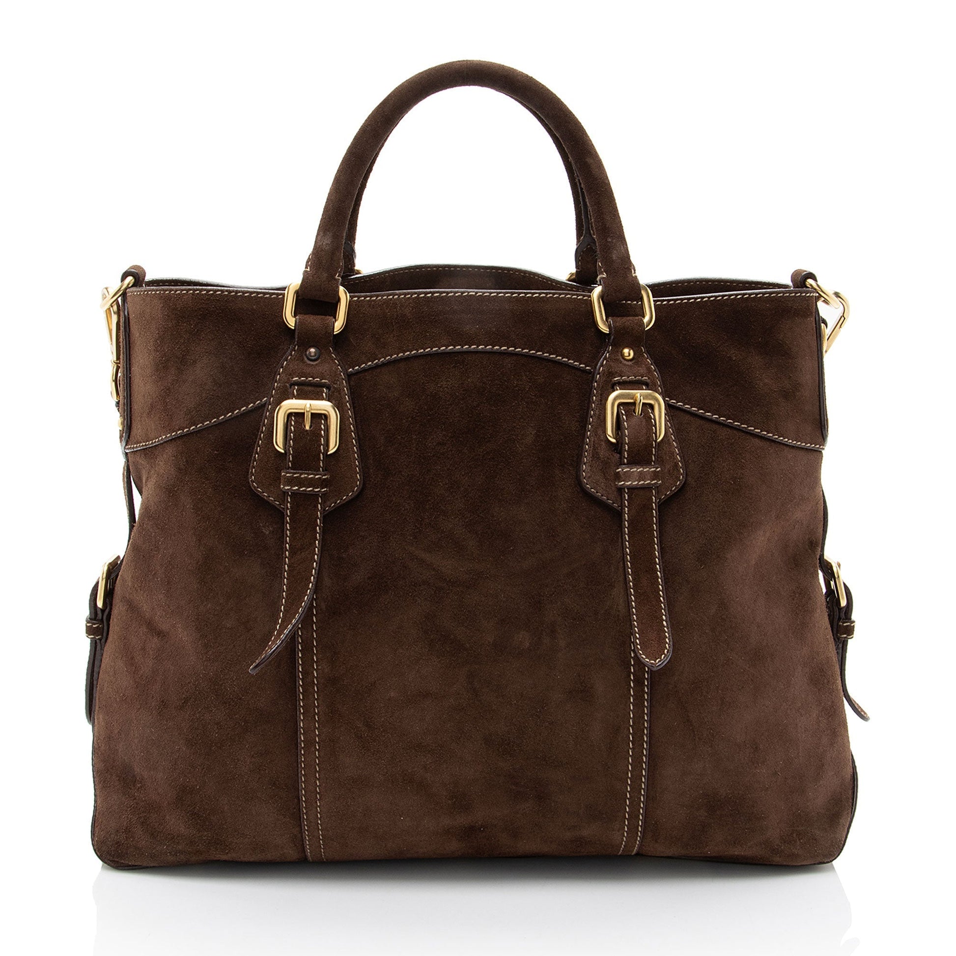Prada Scamosciato Convertible Satchel Suede Satchel Bag