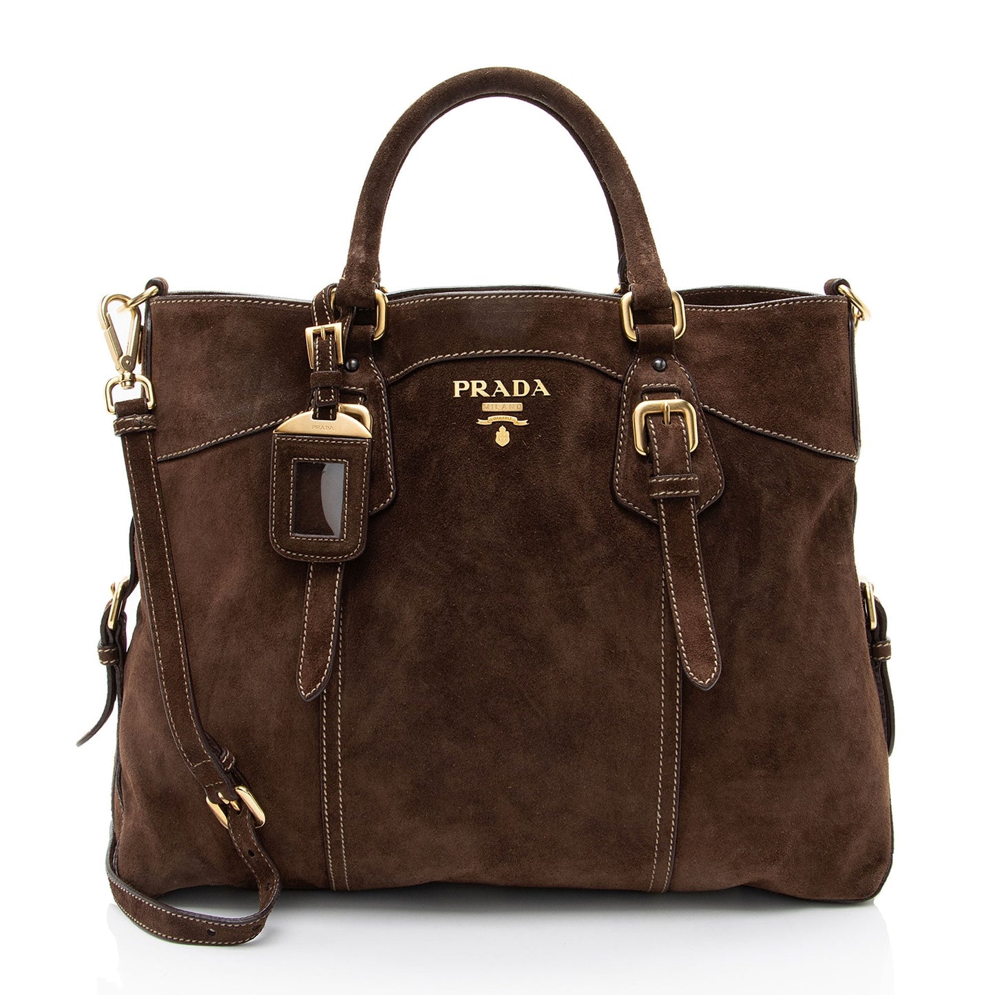 Prada Scamosciato Convertible Satchel Suede Satchel Bag