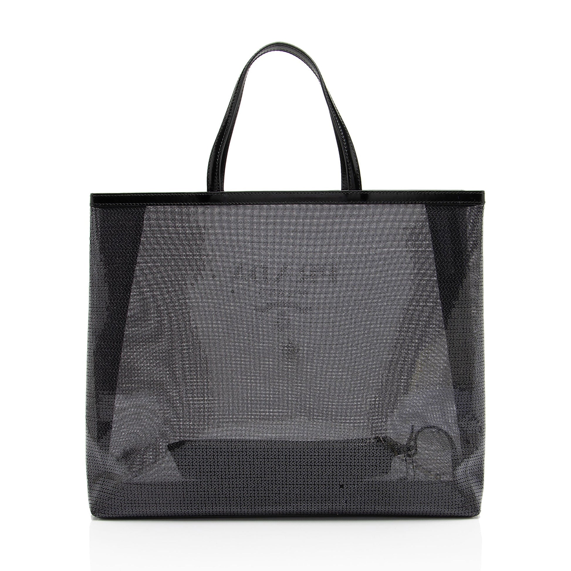Prada Sequin Mesh Tote Large Logo Tote Bag Logo Large Tote