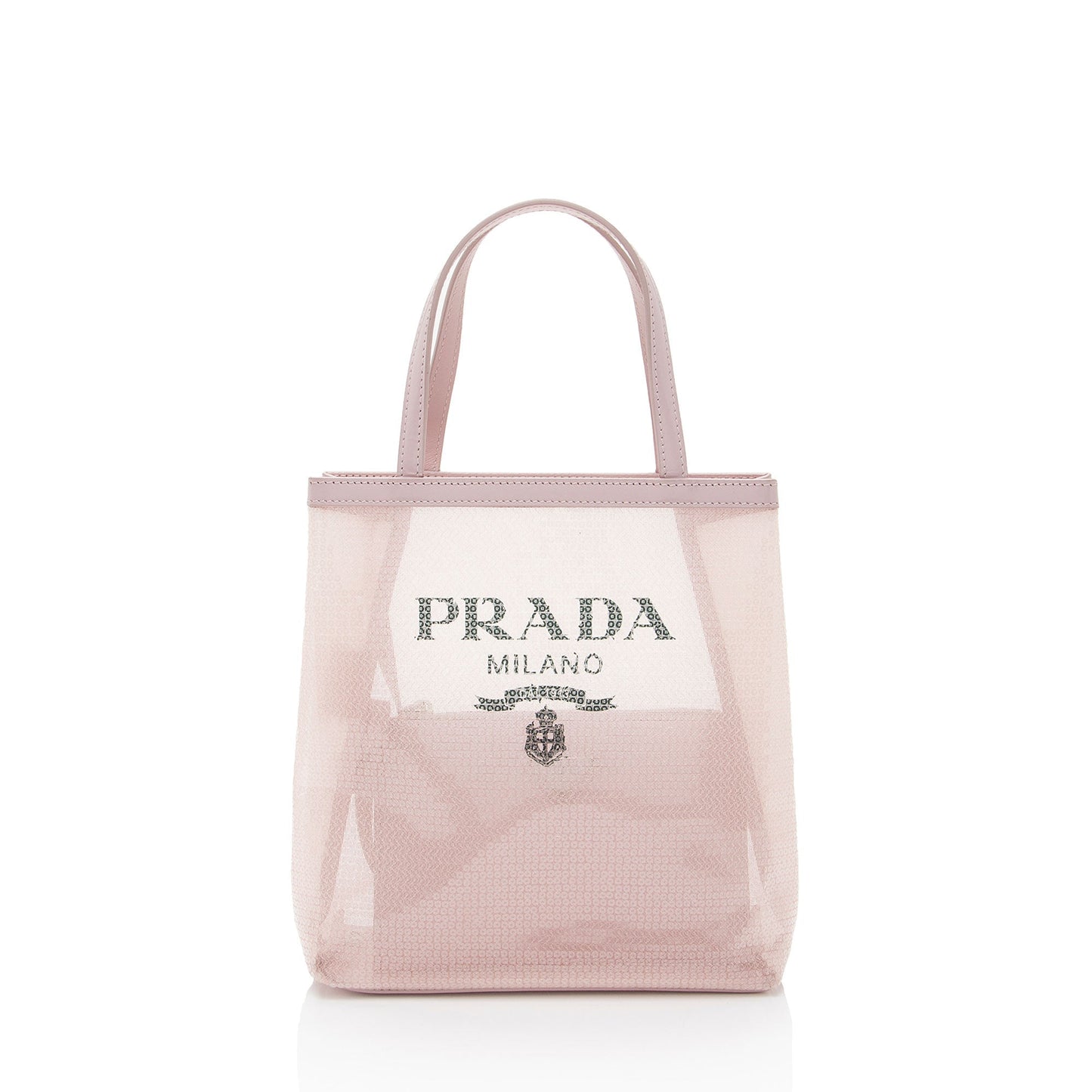 Prada Sequin Mesh Tote Small Logo Tote Bag