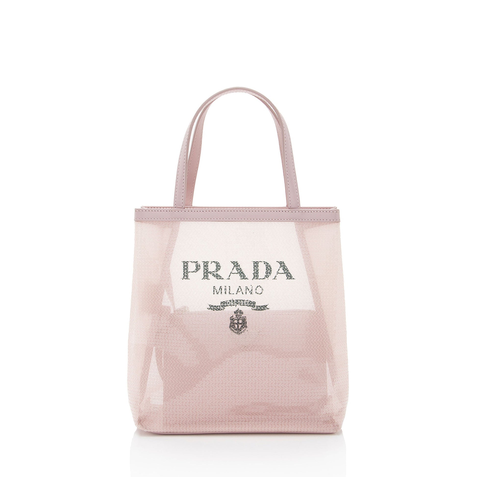Prada Sequin Mesh Tote Small Logo Tote Bag