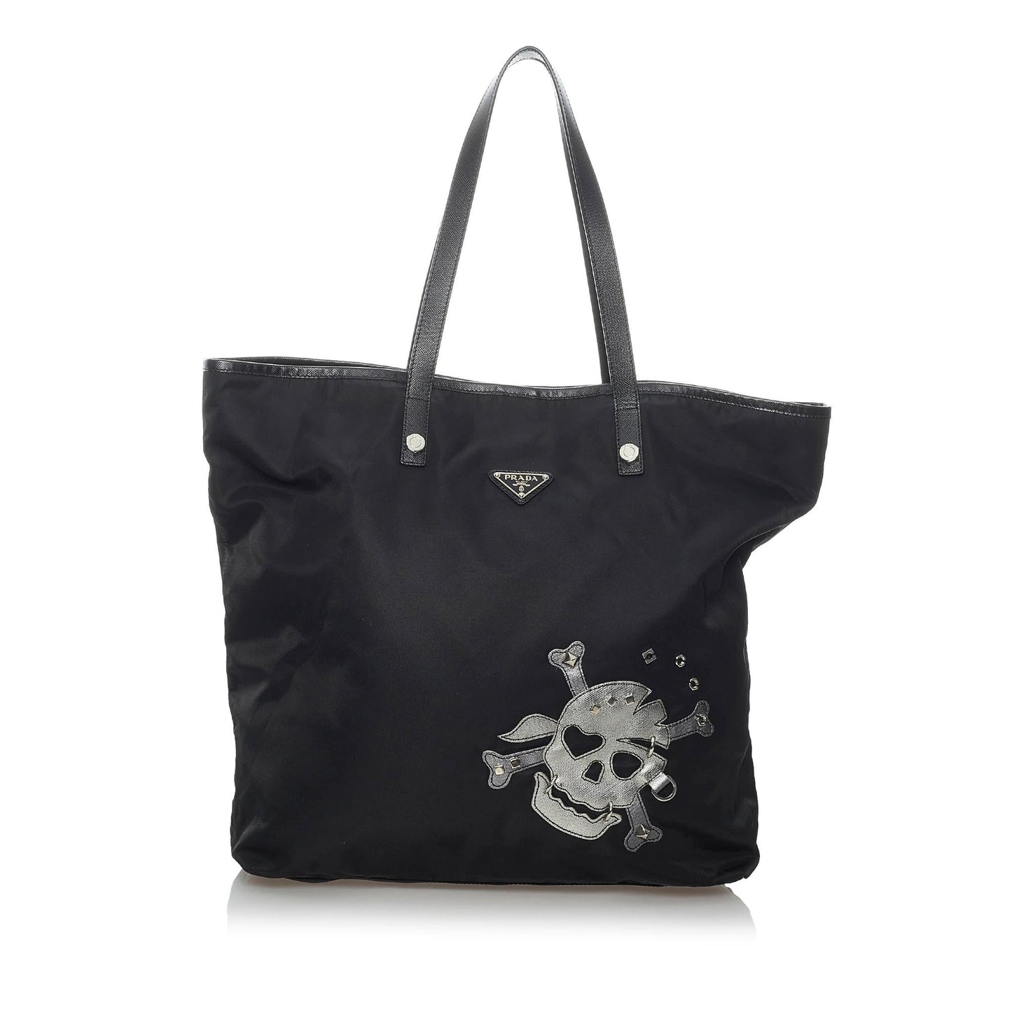 Prada Skull Print Tessuto Tote Bag Shg
