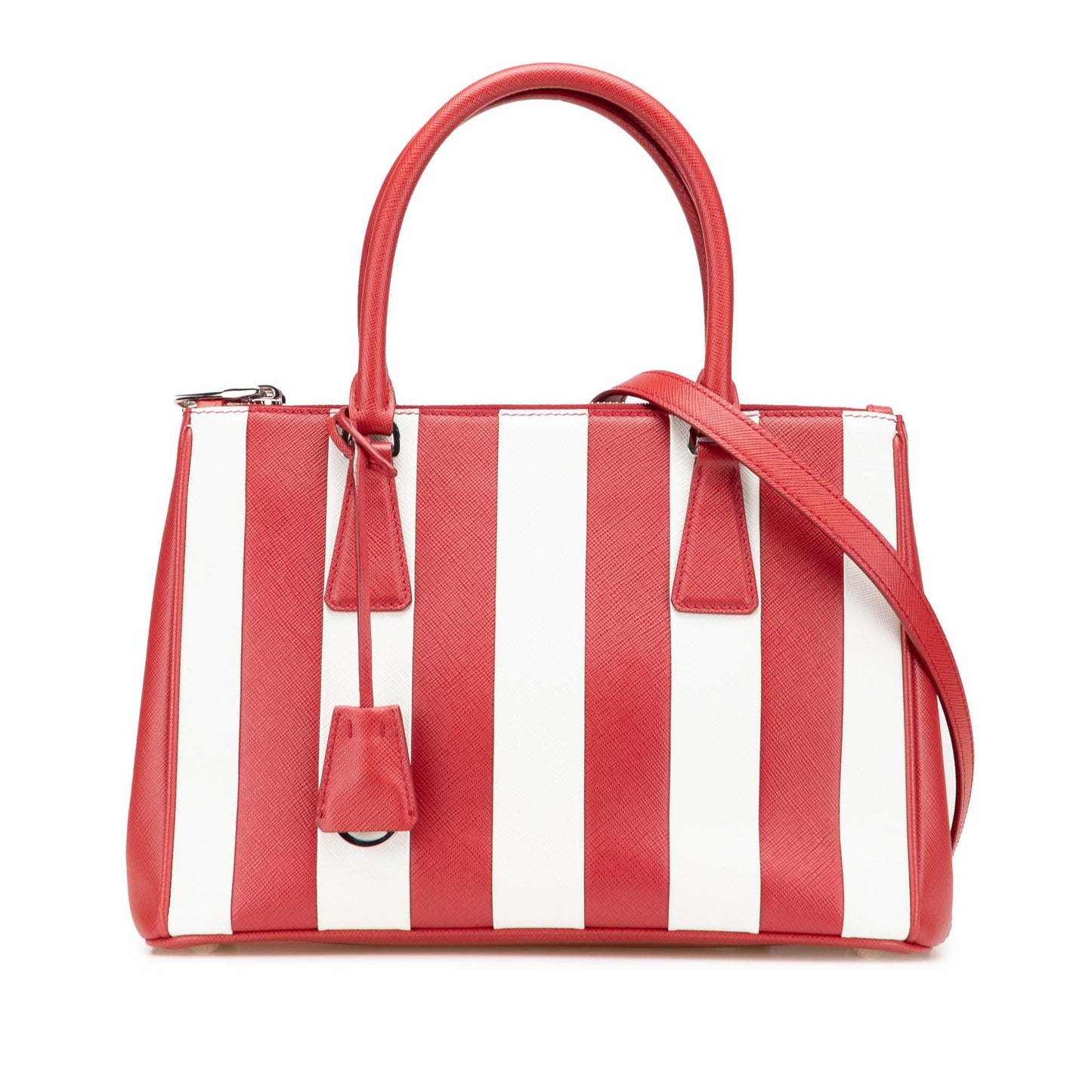 Prada Bicolor Galleria Double Satchel Saffiano Small Zip Satchel Bag