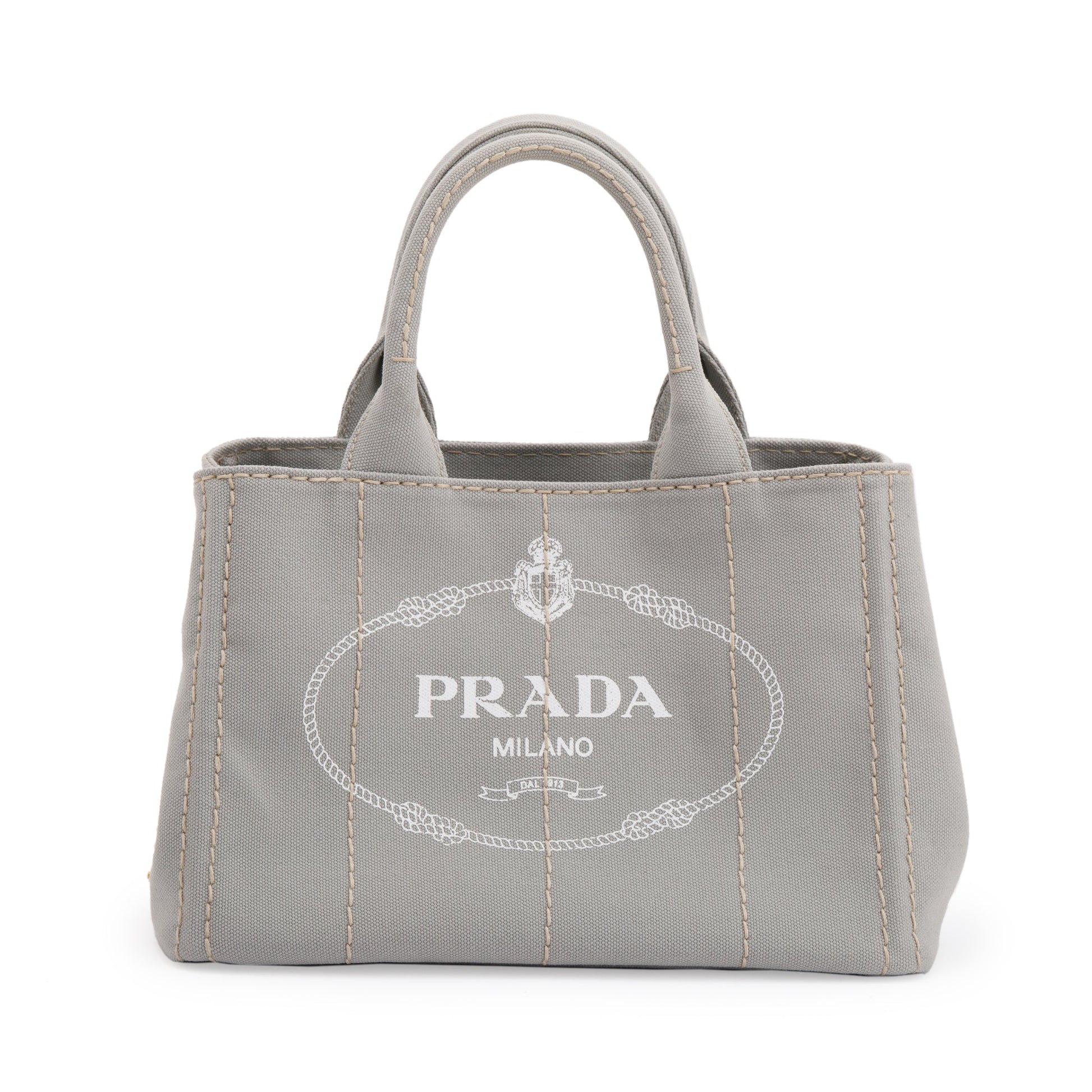 Prada Canapa Tote Handbag Small Logo Tote Bag