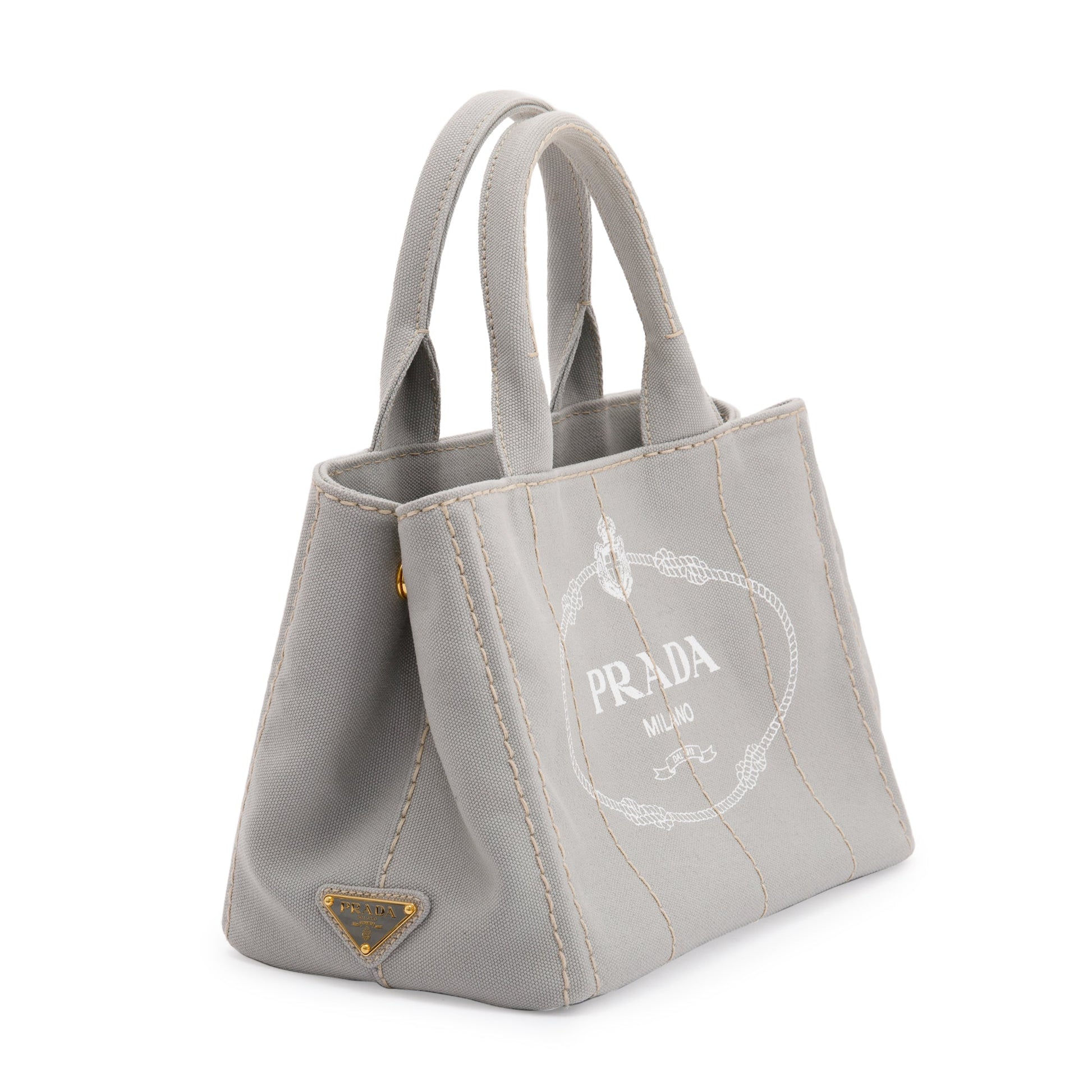 Prada Canapa Tote Handbag Small Logo Tote Bag