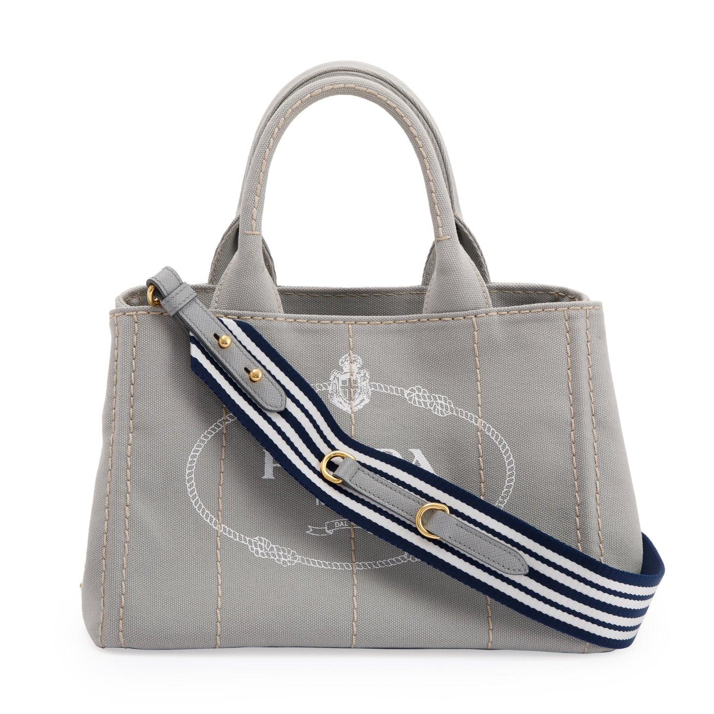 Prada Canapa Tote Handbag Small Logo Tote Bag