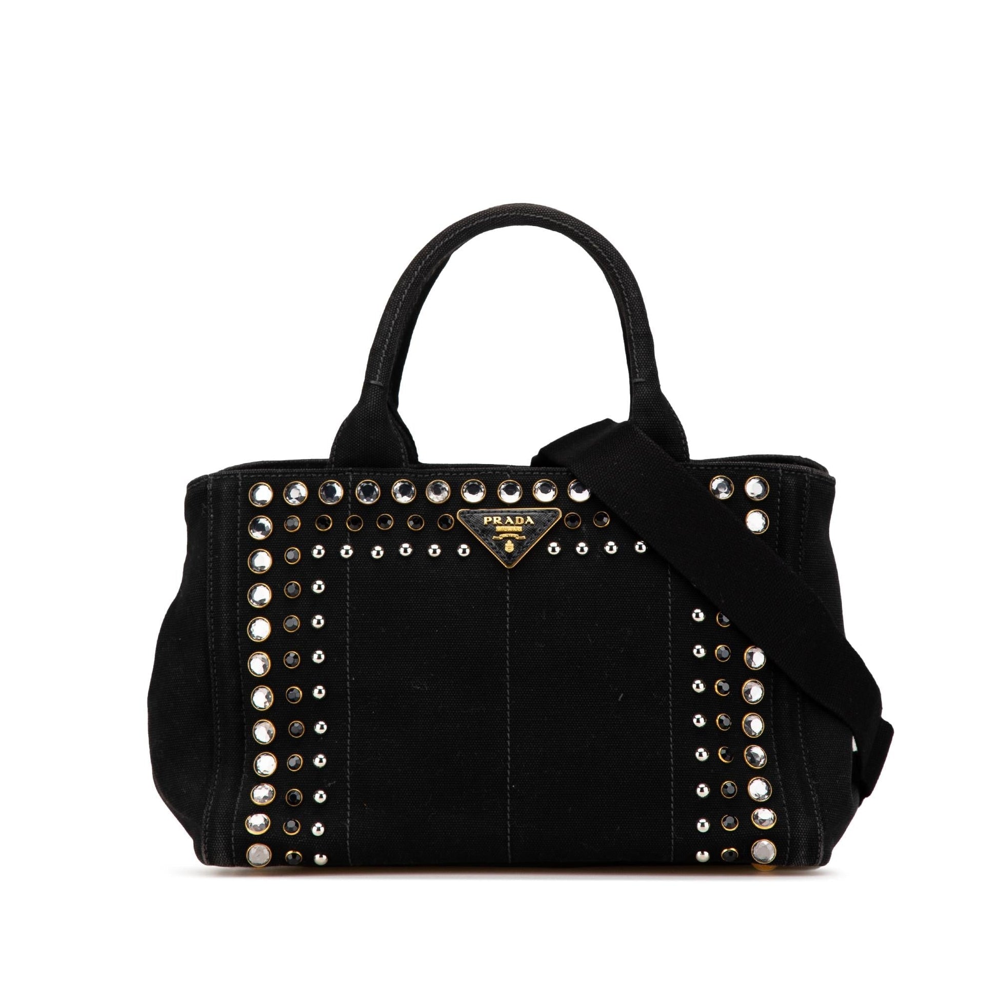 Prada Canapa Bijoux Satchel Canvas Small Satchel Bag