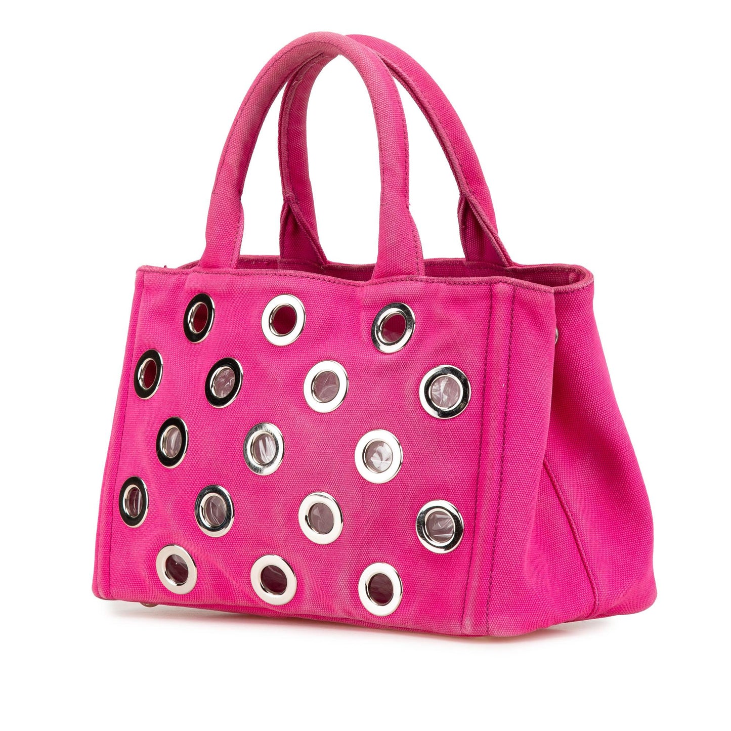 Prada Canapa Grommet Satchel Canvas Small Satchel Bag