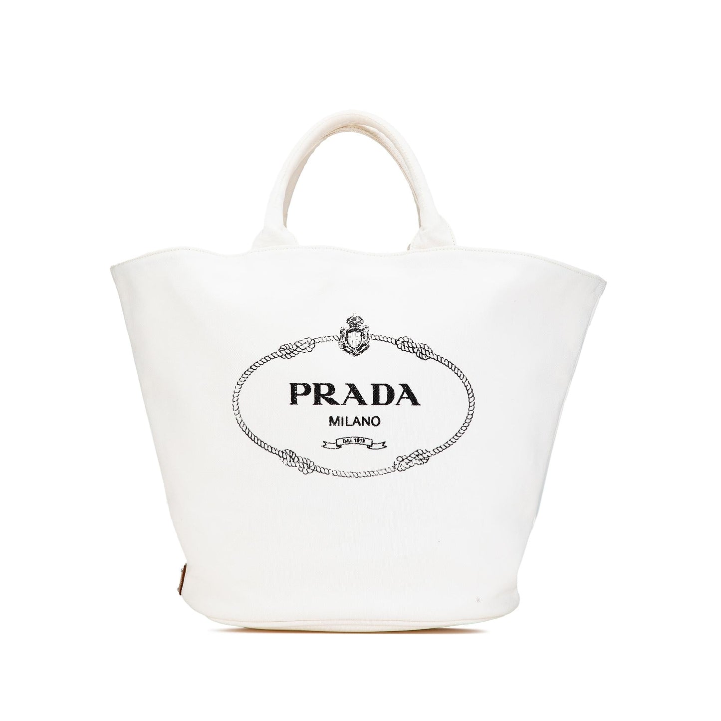 Prada Canapa Shopping Tote Canvas Small Tote Bag