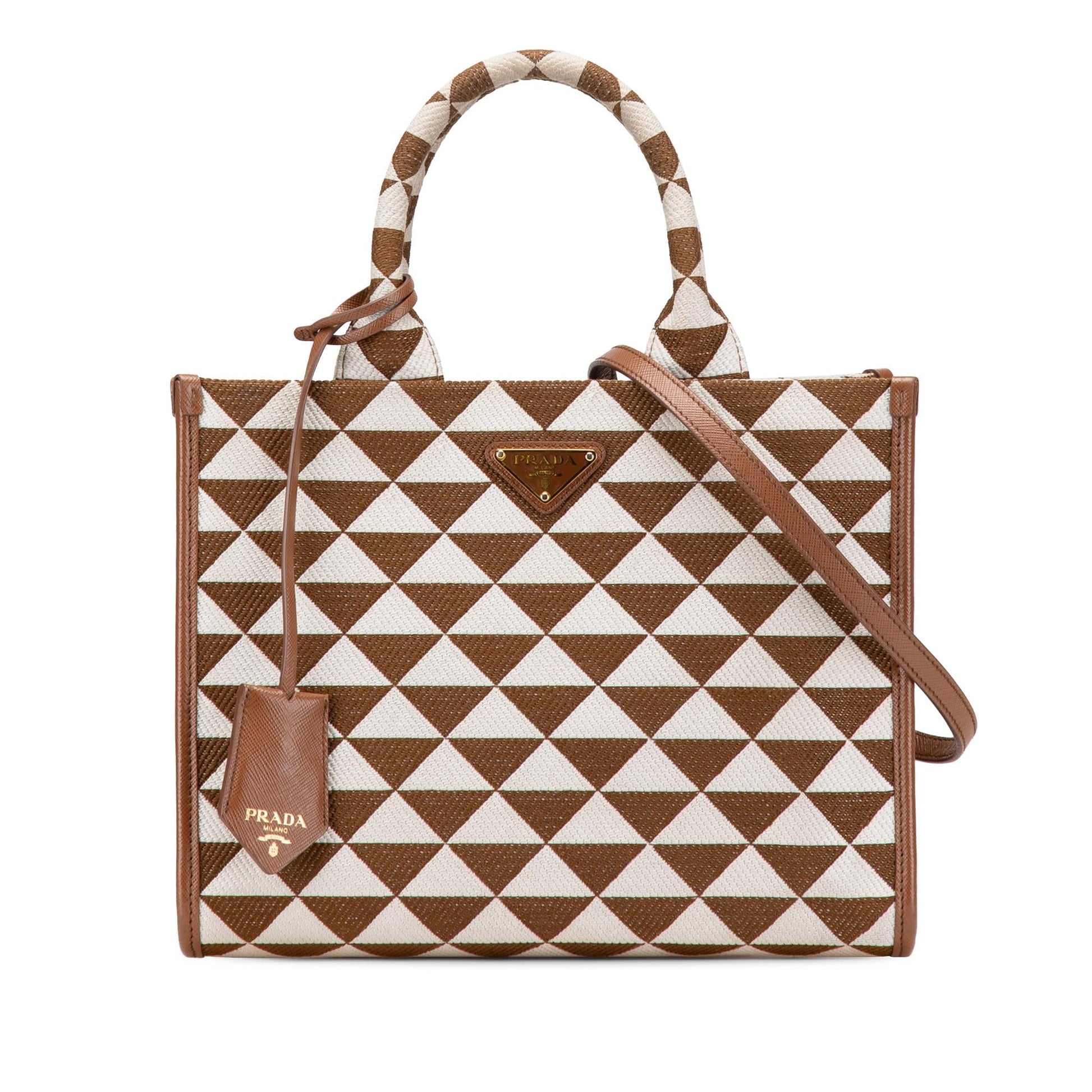 Prada Symbole Triangolo Satchel Canvas Small Satchel Bag