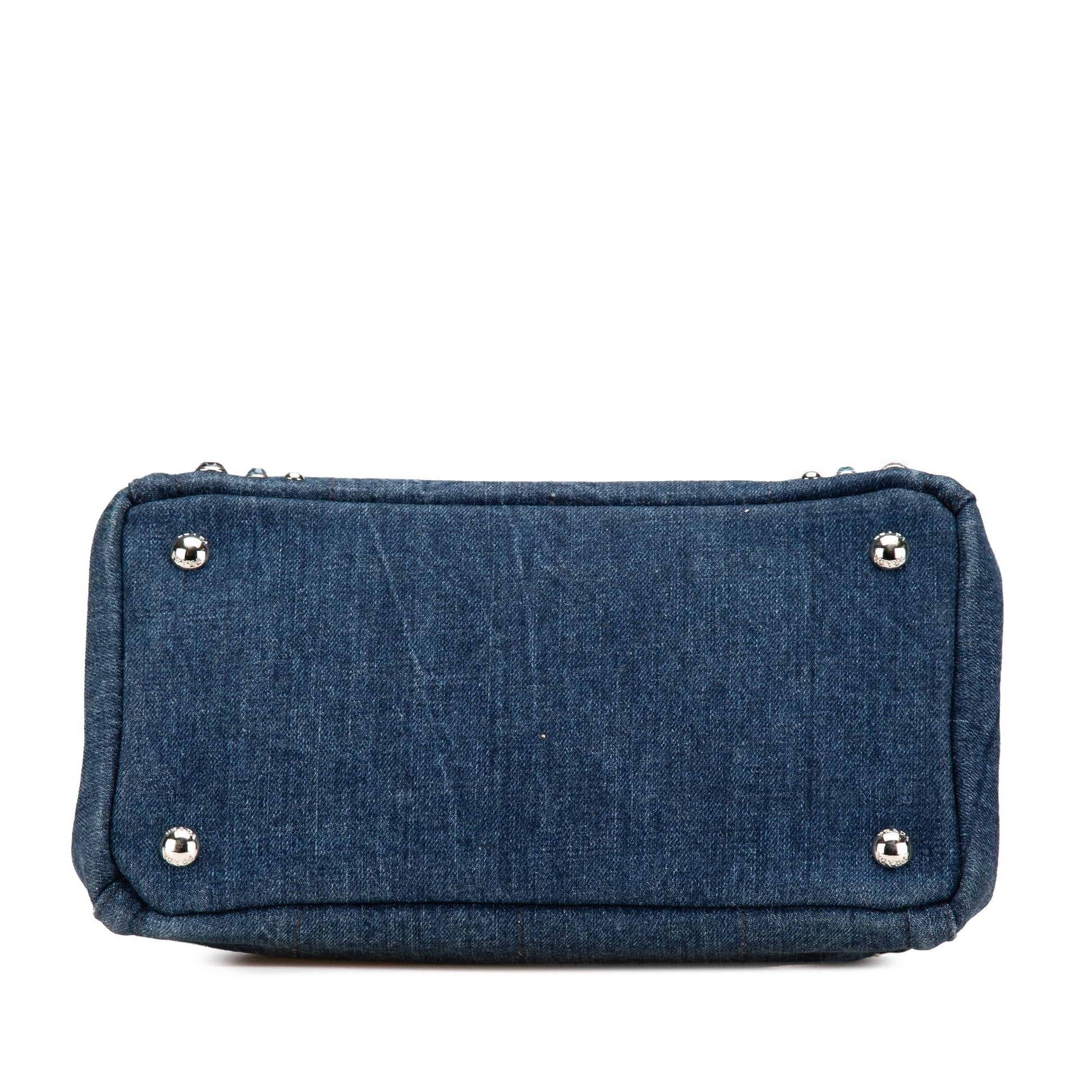 Prada Canapa Bijoux Satchel Denim Small Satchel Bag