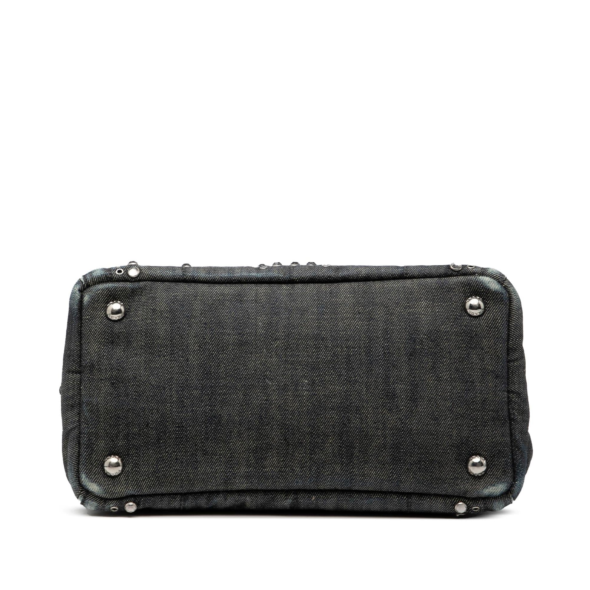 Prada Canapa Bijoux And Grommet Satchel Denim Small Satchel Bag