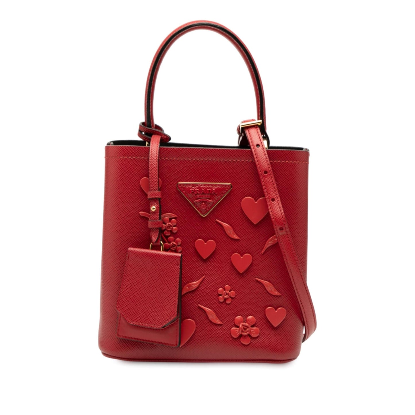Prada Embellished Cuir Panier Satchel Saffiano Small Satchel Bag