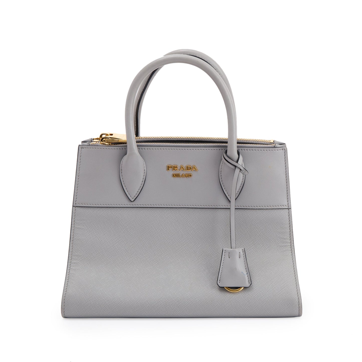 Prada Saffiano & City Calf Paradigme Tote Handbag Leather Small Tote Bag