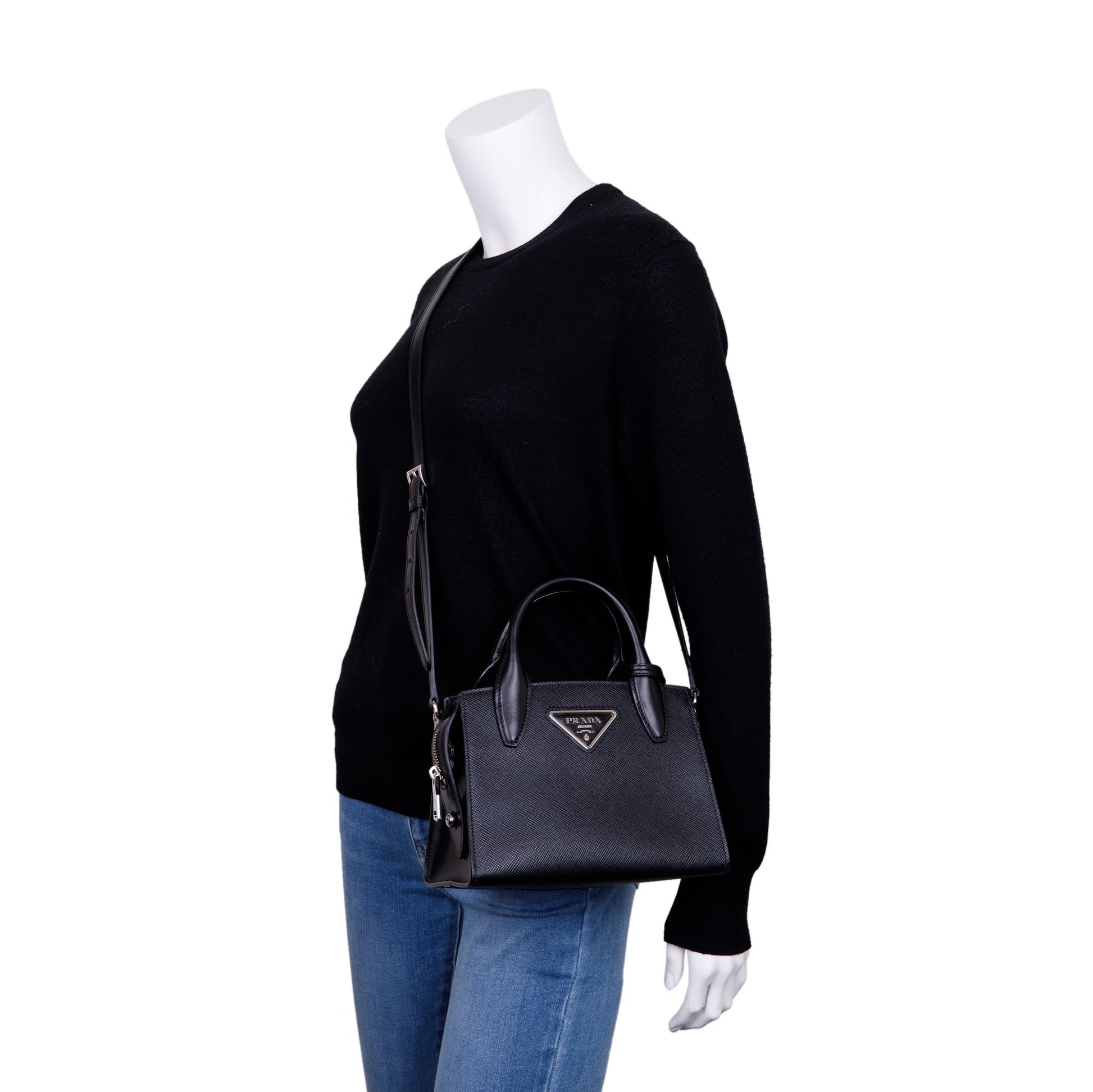 Prada Saffiano Cuir Kristen Bag With Strap Small Travel Bag