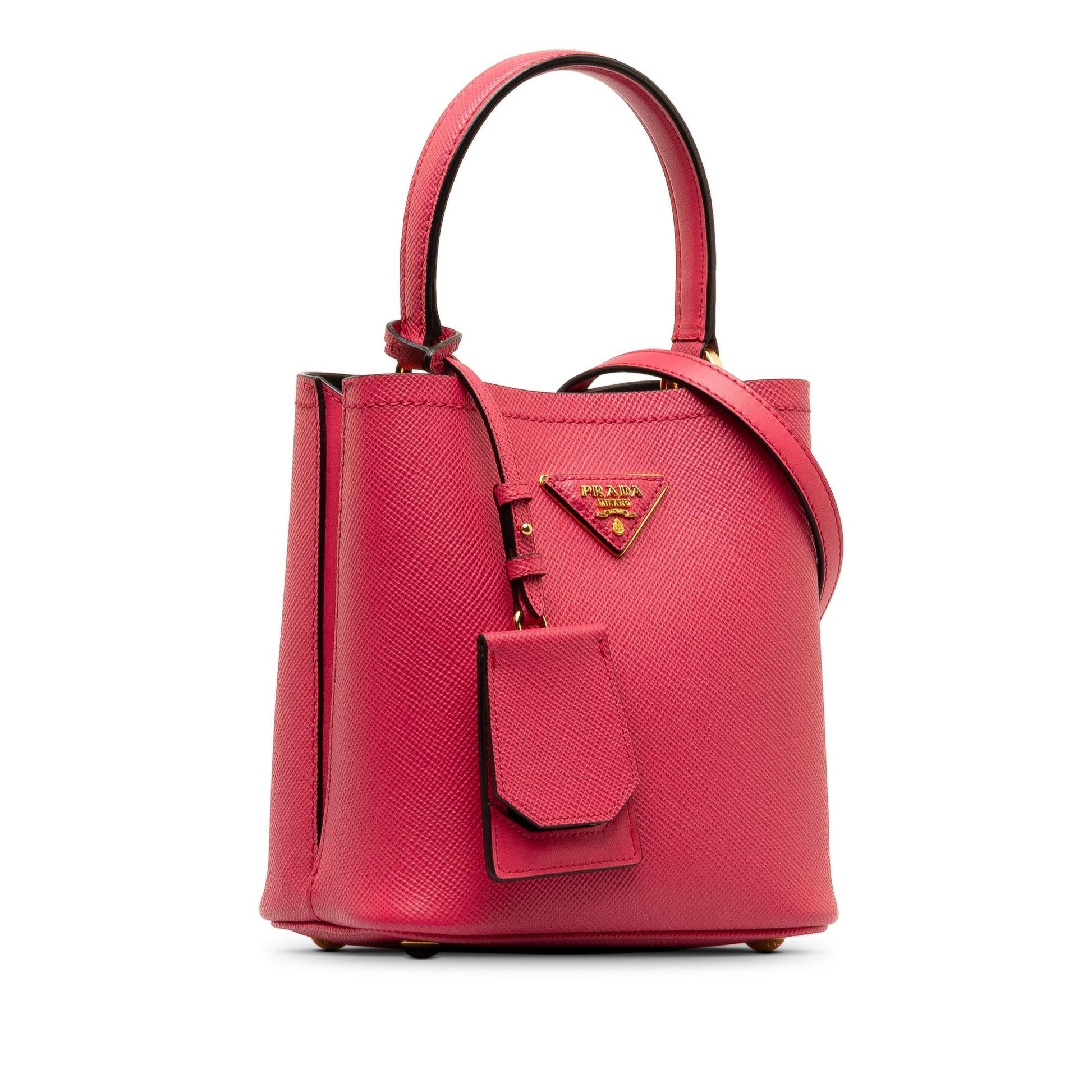 Prada Cuir Panier Shg Xxoset Satchel Bag Saffiano Small