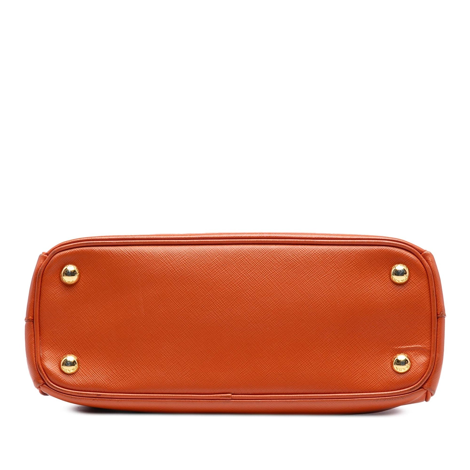 Prada Lux Galleria Double Satchel Bag Saffiano Small Zip