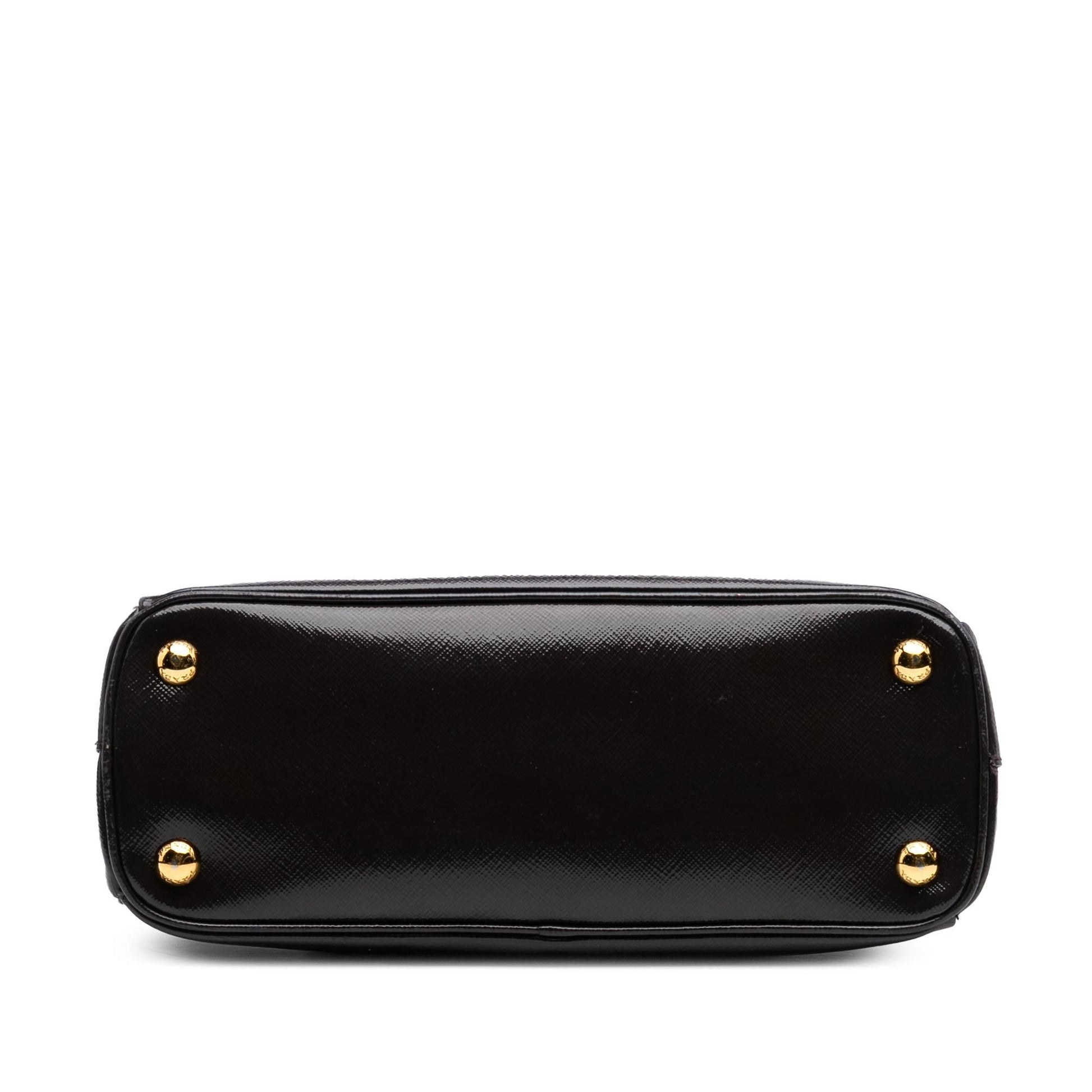 Prada Vernice Galleria Double Satchel Saffiano Small Zip Satchel Bag