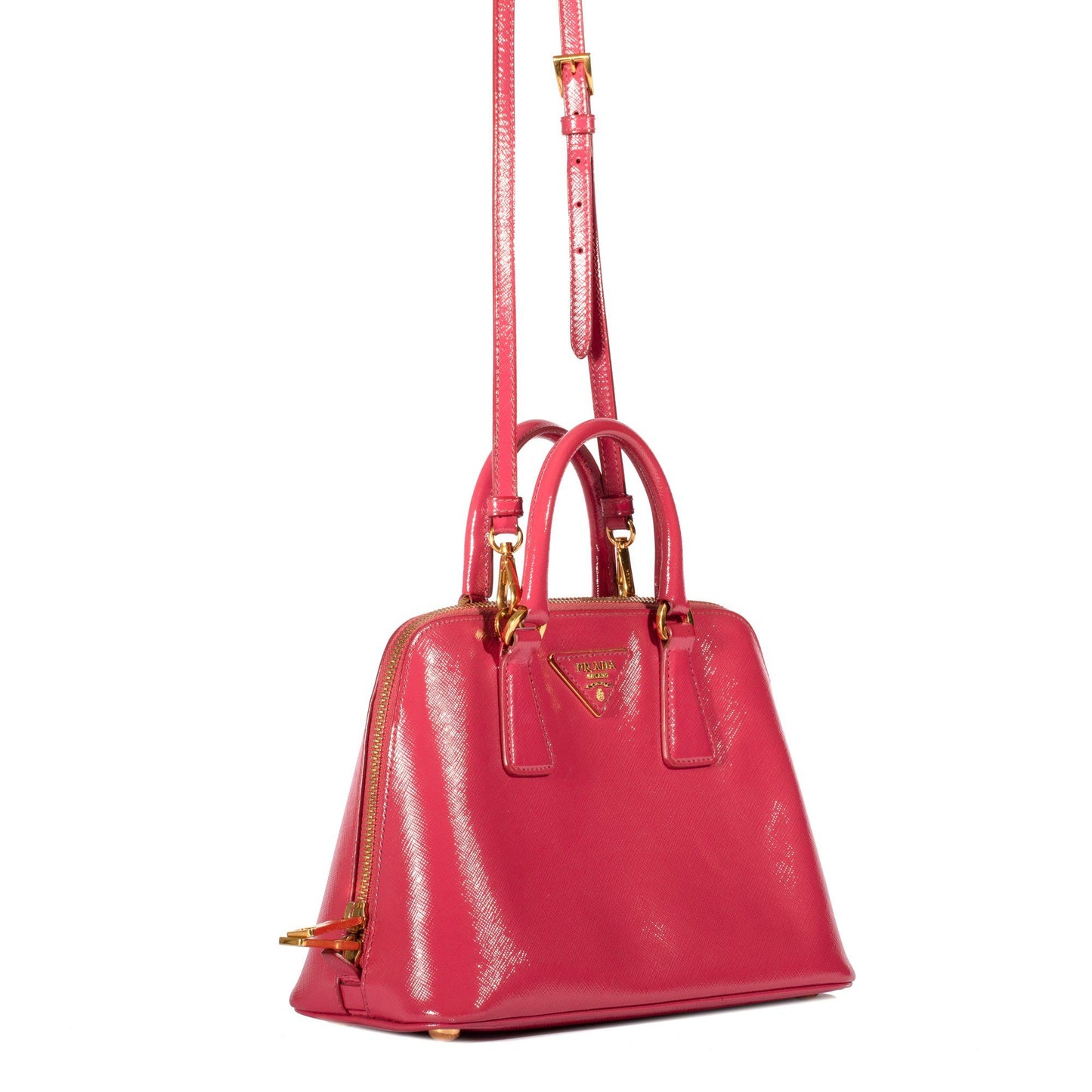 Prada Saffiano Vernice Promenade Bag Small Travel Bag