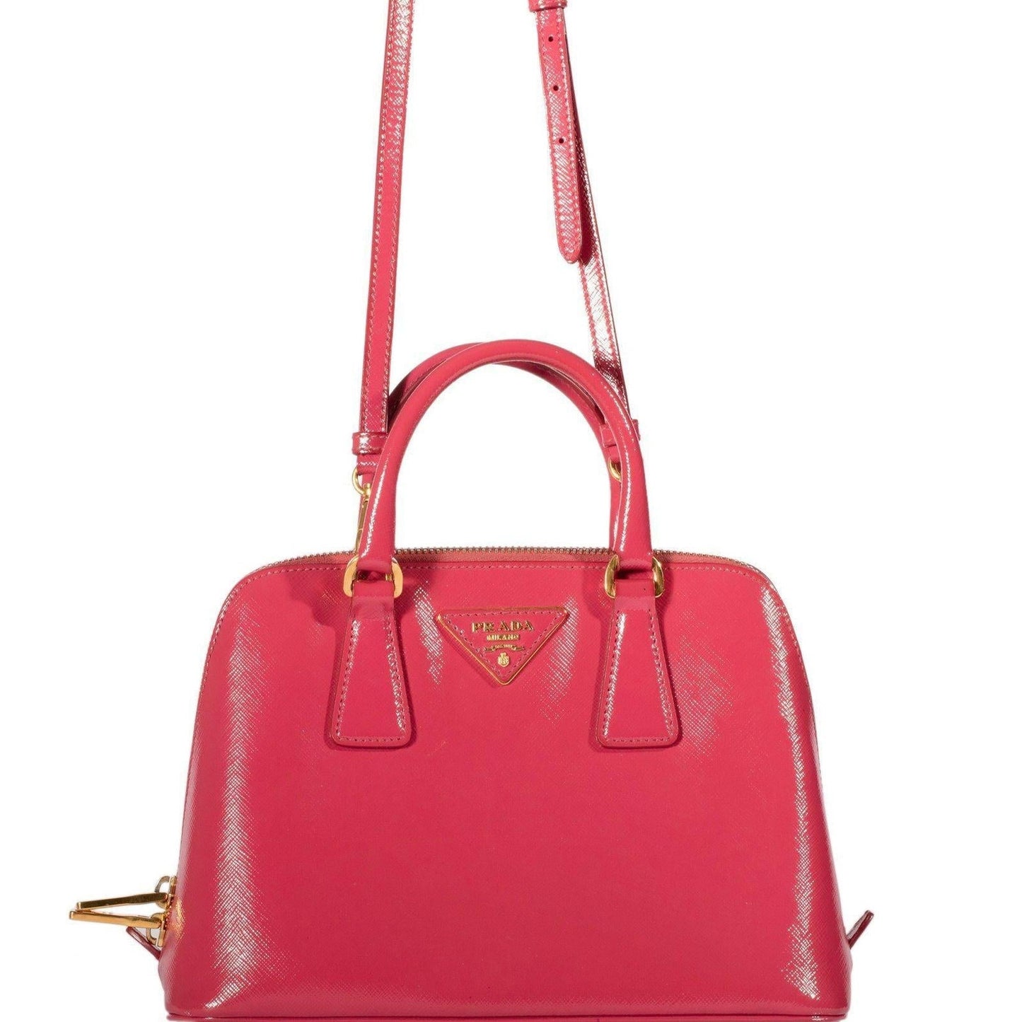 Prada Saffiano Vernice Promenade Bag Small Travel Bag