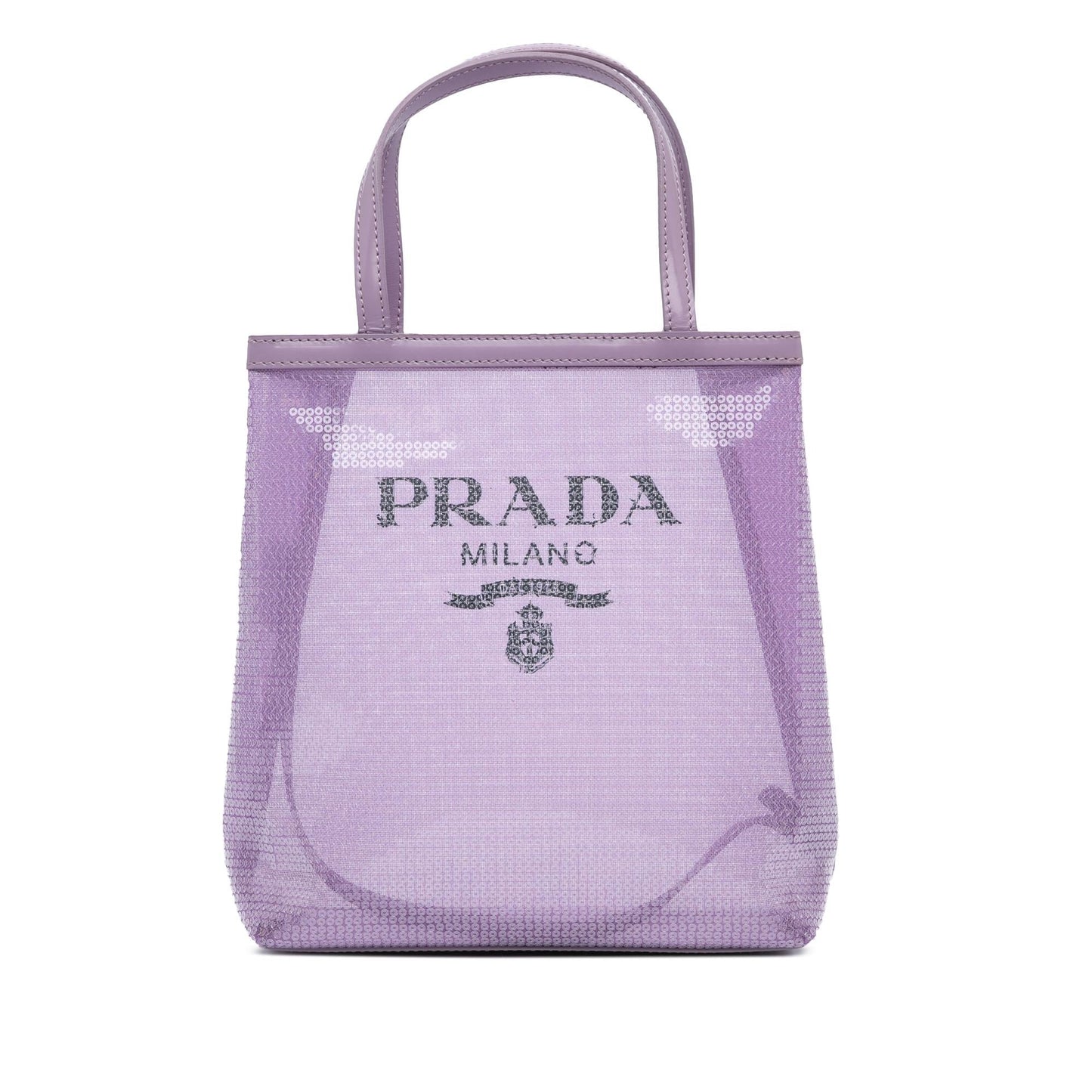Prada Sequined Mesh Tote Small Logo Tote Bag