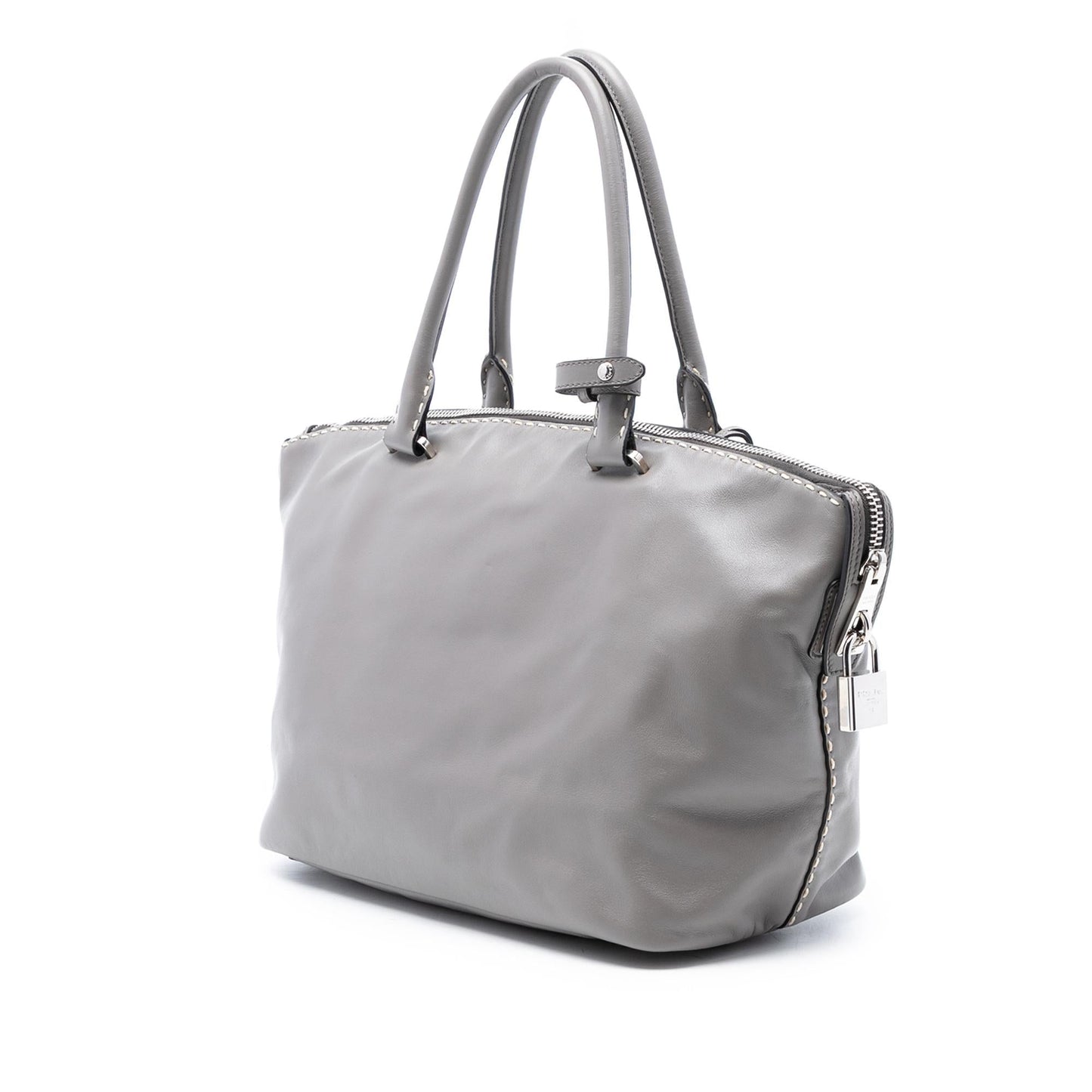Prada Smooth Calfskin Hand Stitched Double Handle Satchel Satchel Bag