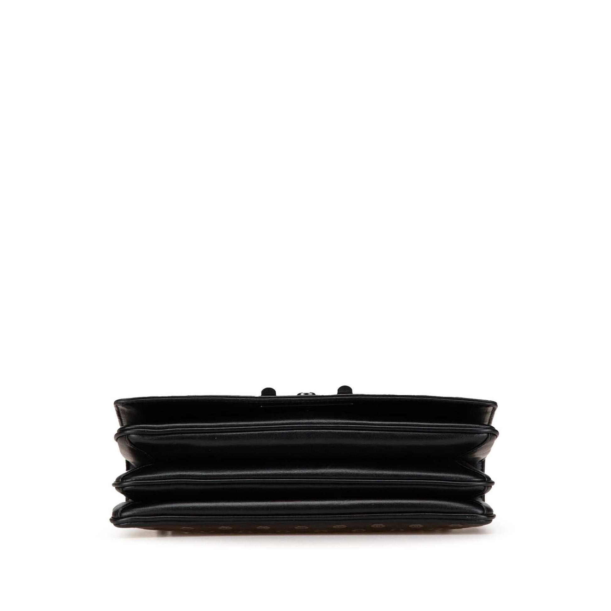 Prada Soft Calf Grommet Lock Shoulder Bag Chain Flap