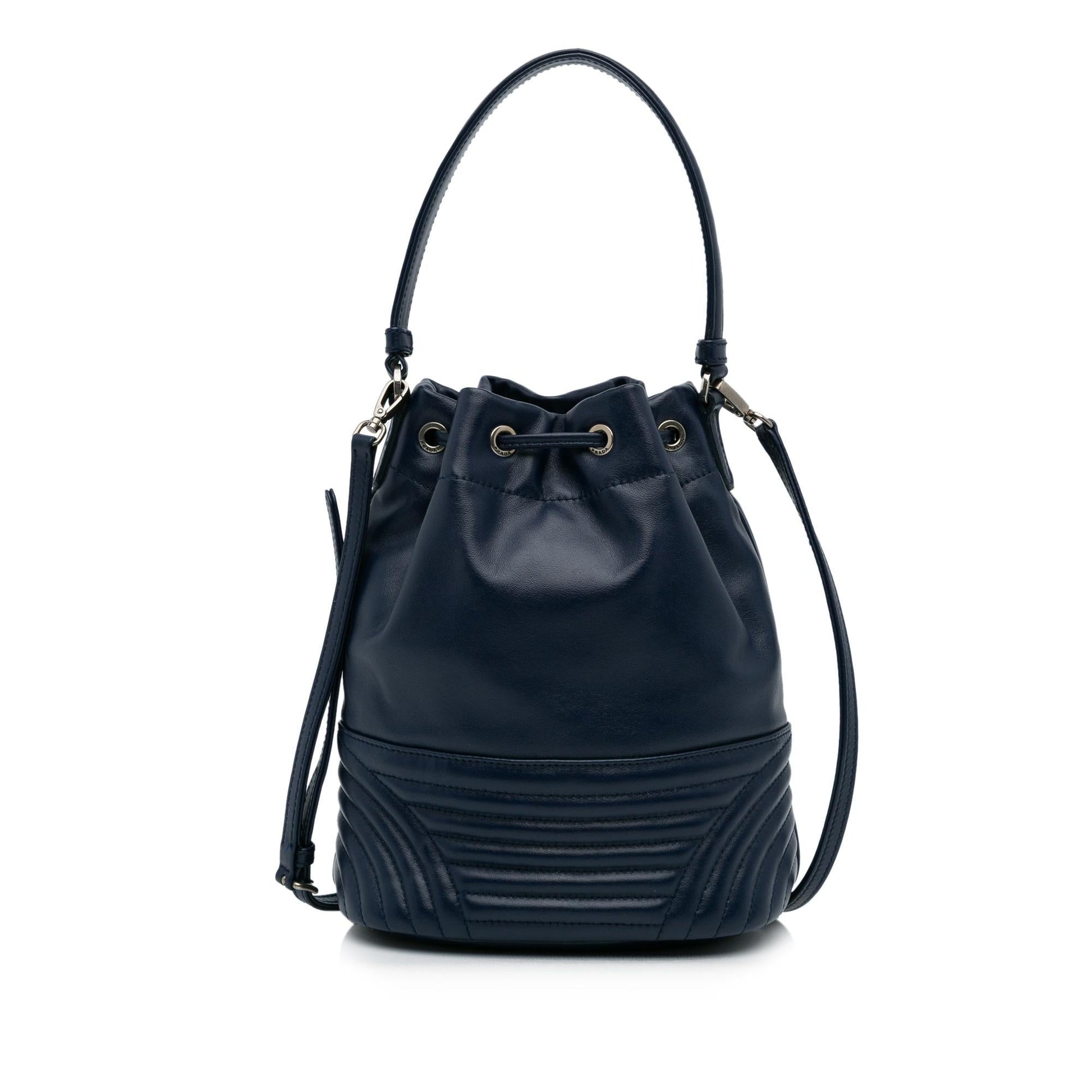 Prada Soft Calf Impunture Diagramme Bag Shg Xrsxdm Bucket Shoulder Bag