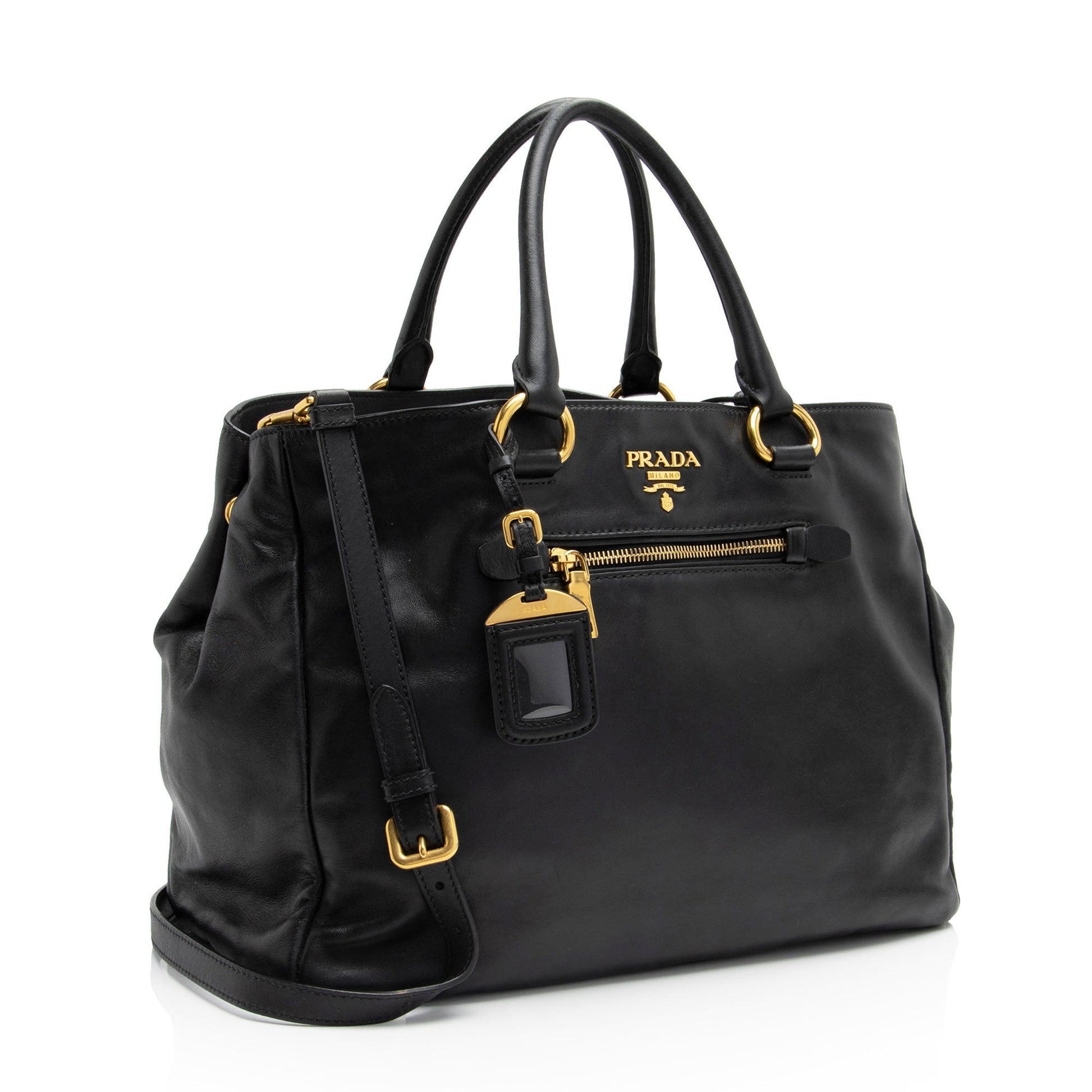 Prada Soft Calf Pocket Shopping Tote Shf Neguwb Tote Bag