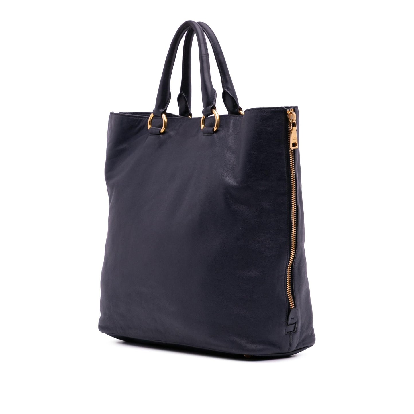 Prada Soft Calf Side Convertible Tote Zip Tote Bag