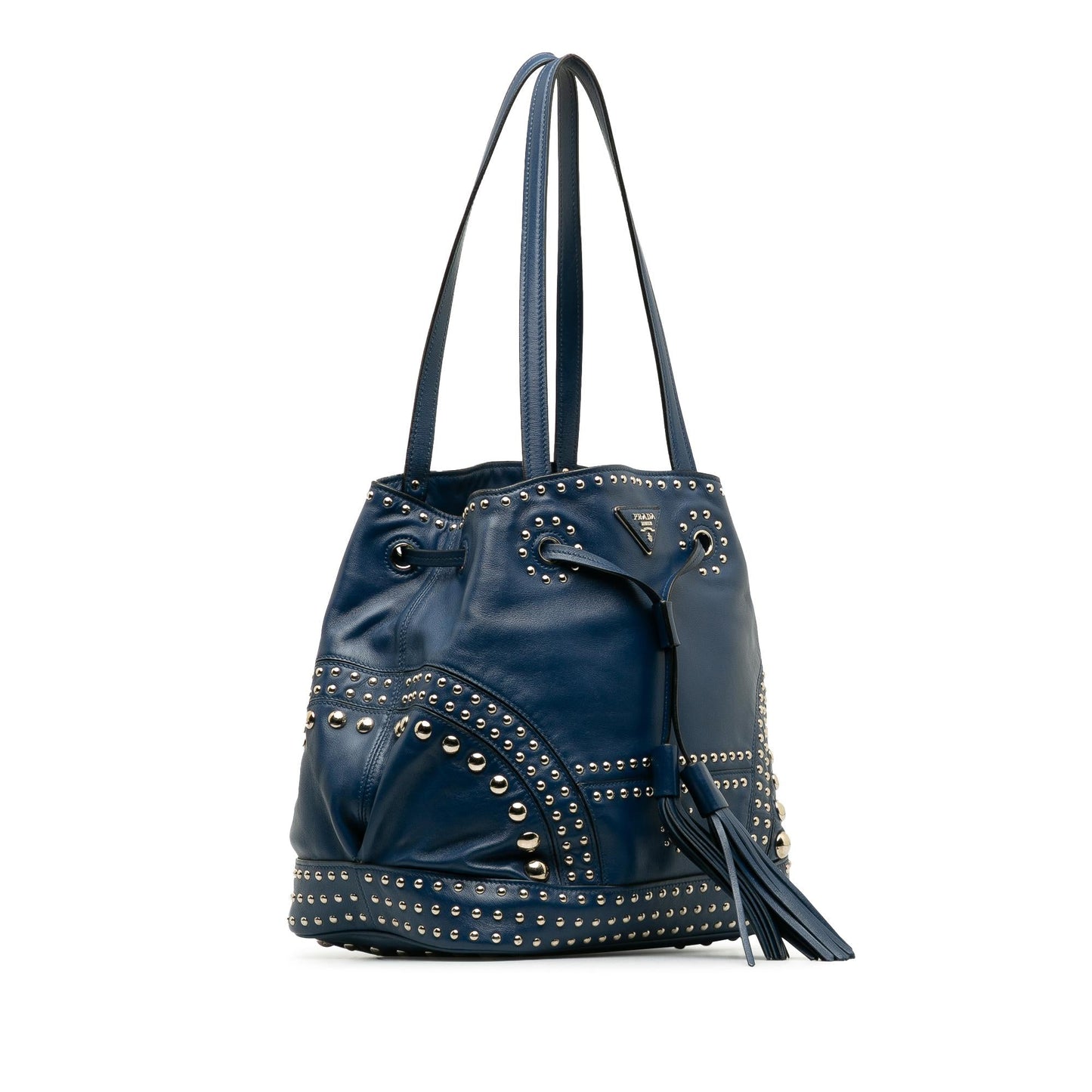 Prada Soft Calf Studded Bag Shg 381Kw2 Bucket Shoulder Bag