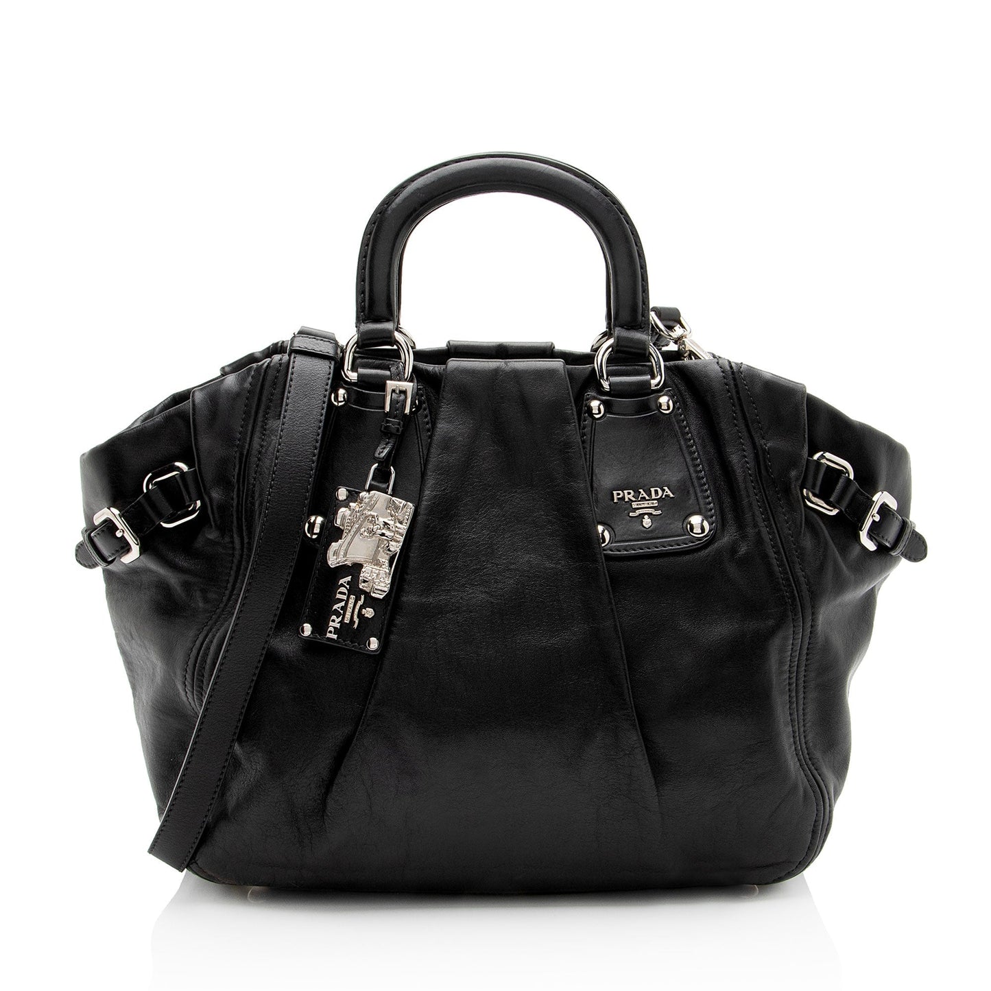 Prada Soft Calf Buckle Satchel Satchel Bag