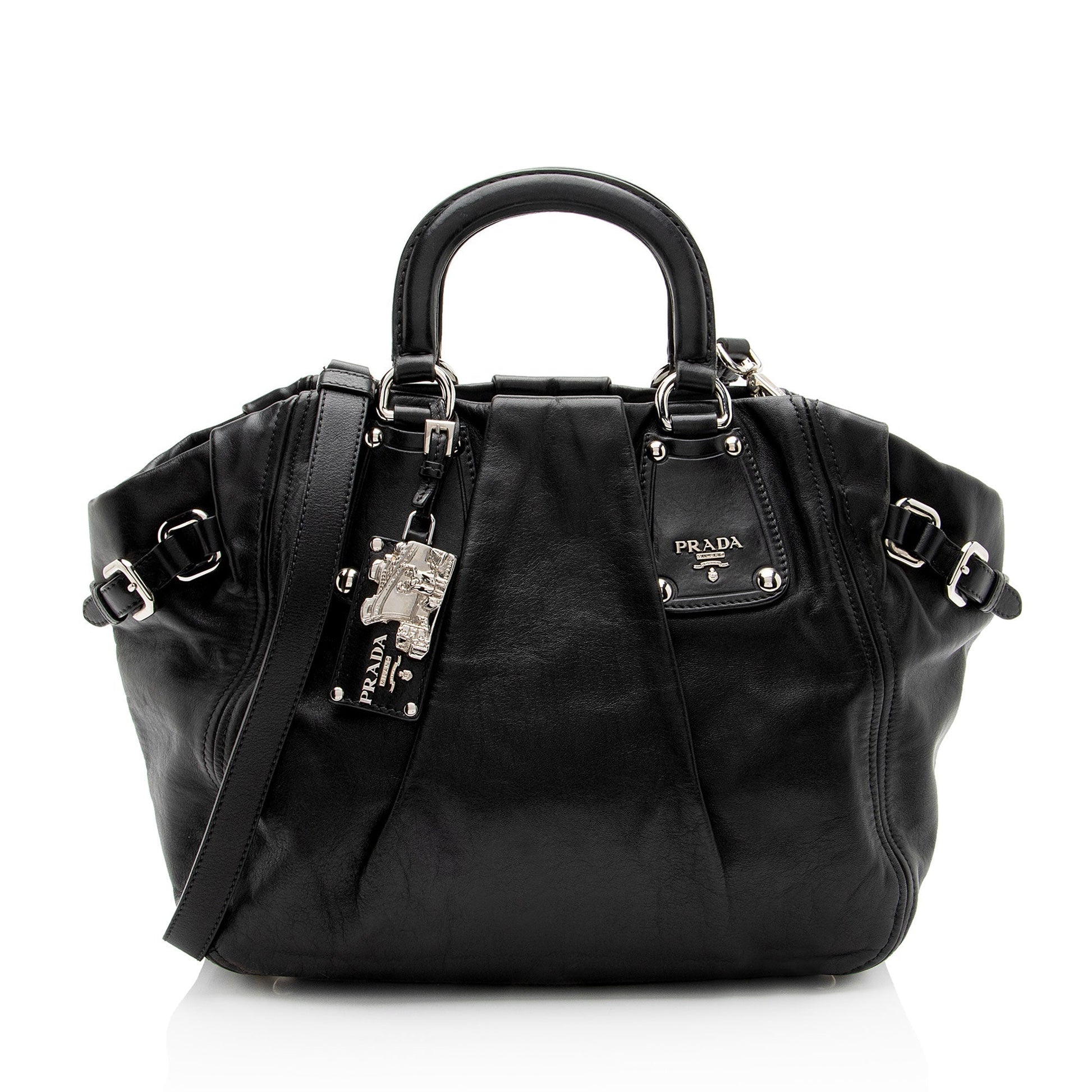 Prada Soft Calf Buckle Satchel Satchel Bag