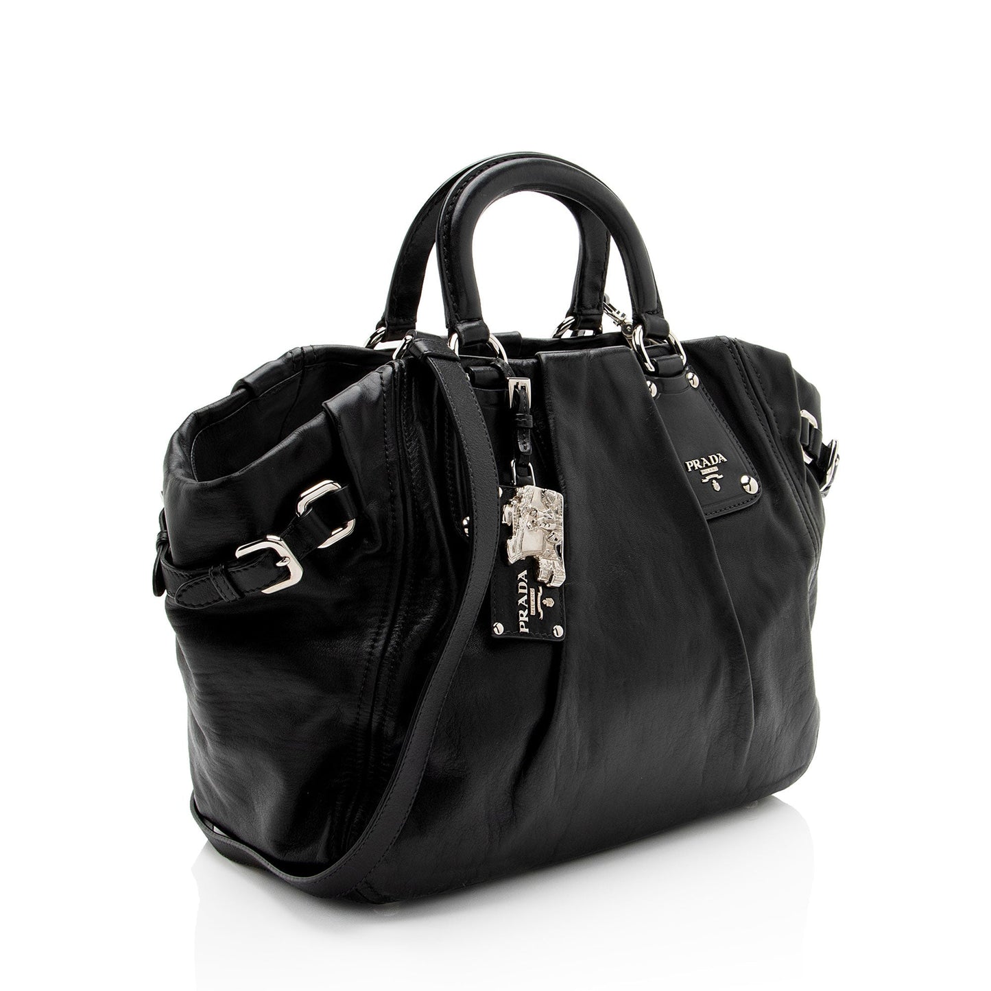 Prada Soft Calf Buckle Satchel Satchel Bag