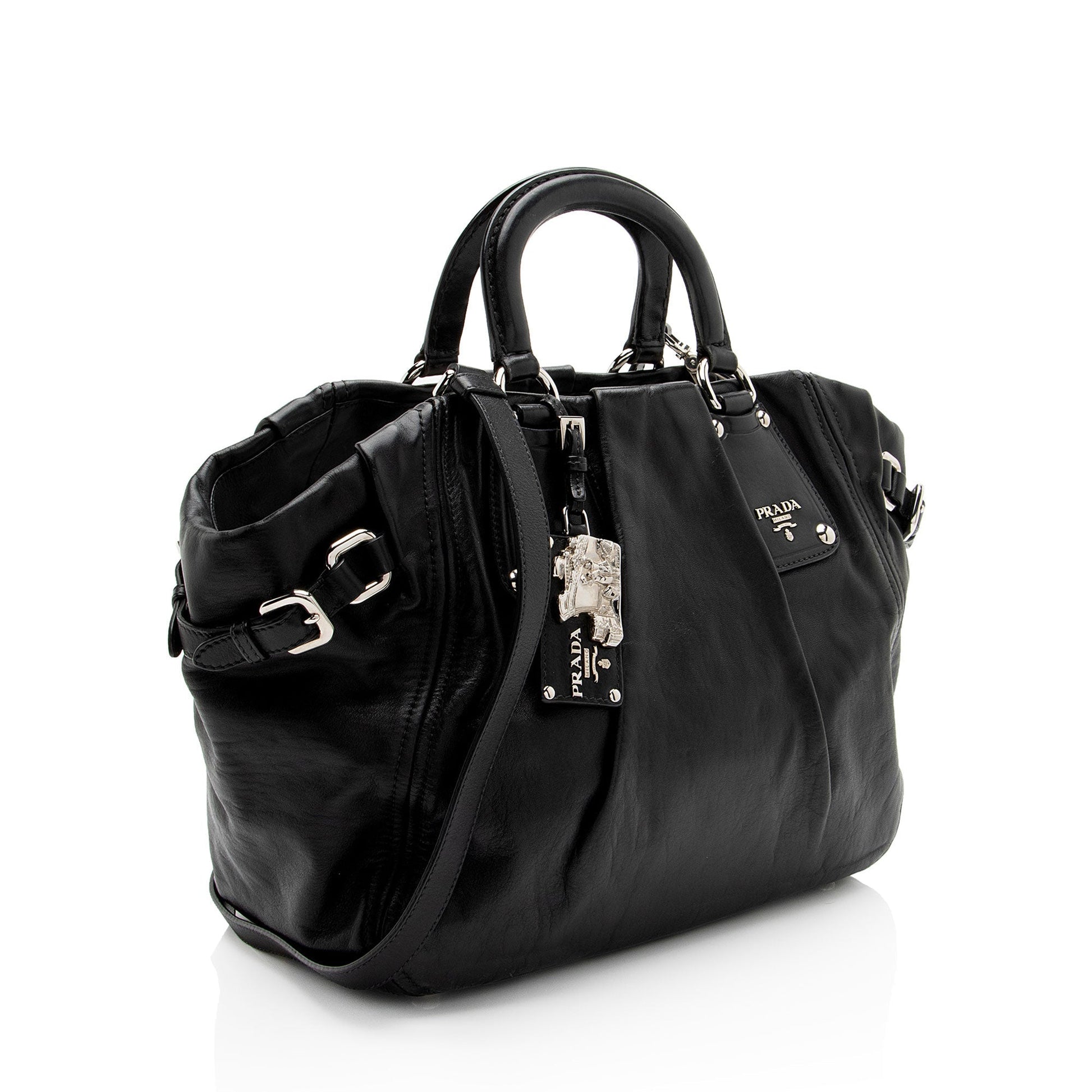 Prada Soft Calf Buckle Satchel Satchel Bag