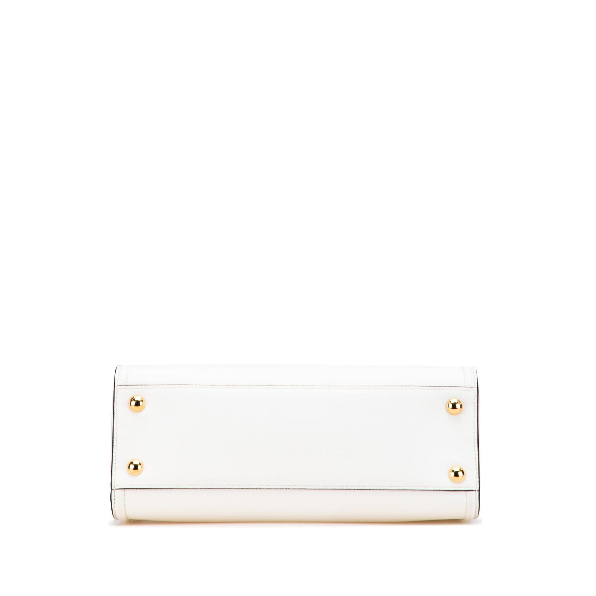 Prada Soft Calf Trimmed Lux Satchel Saffiano Satchel Bag
