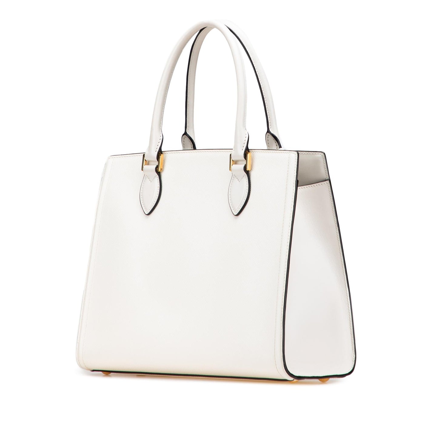 Prada Soft Calf Trimmed Lux Satchel Saffiano Satchel Bag