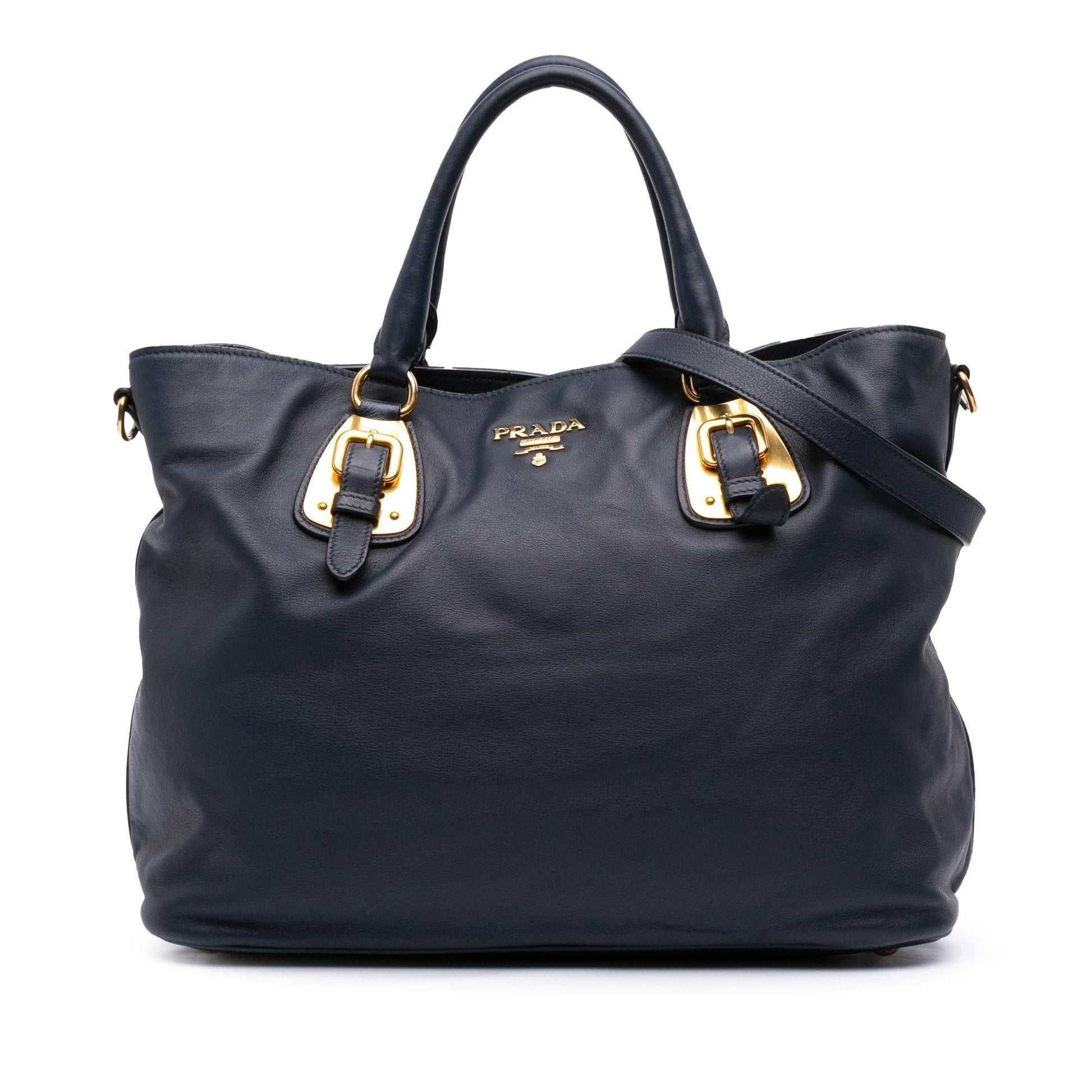 Prada Soft Calfskin Open Convertible Shopping Tote Tote Bag