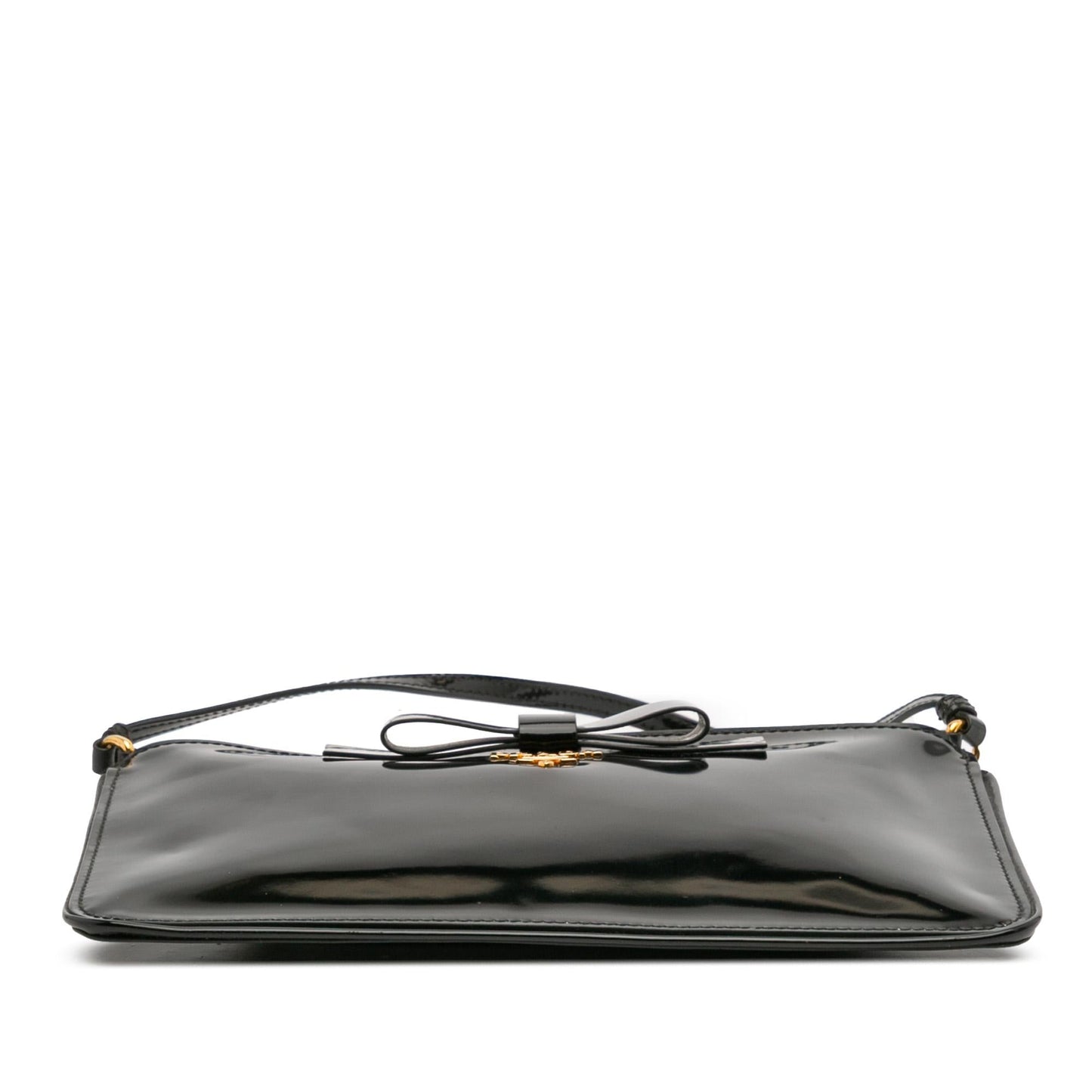 Prada Spazzolato Bow Pochette Shoulder Bag