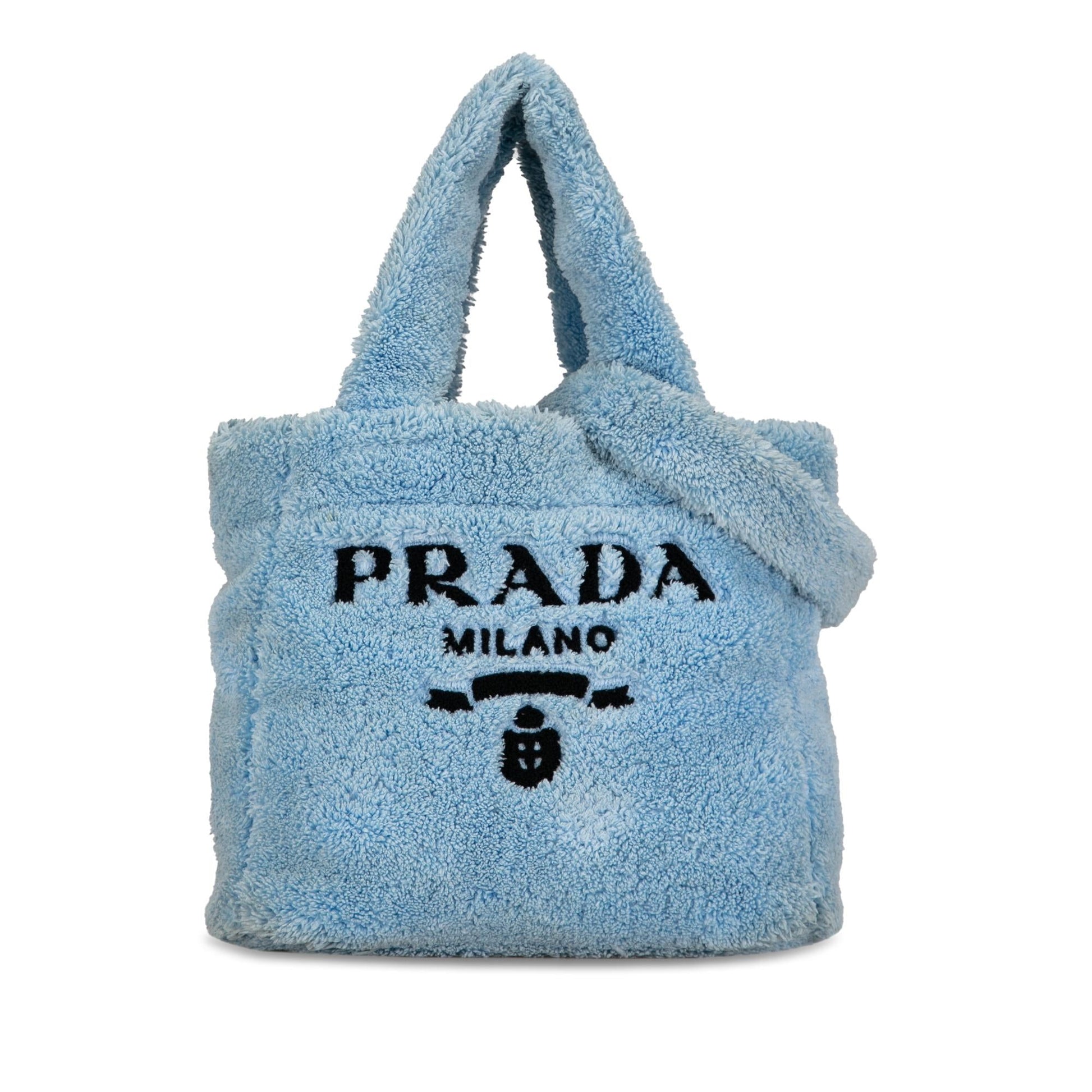 Prada Spugna Terrycloth Tote Logo Tote Bag