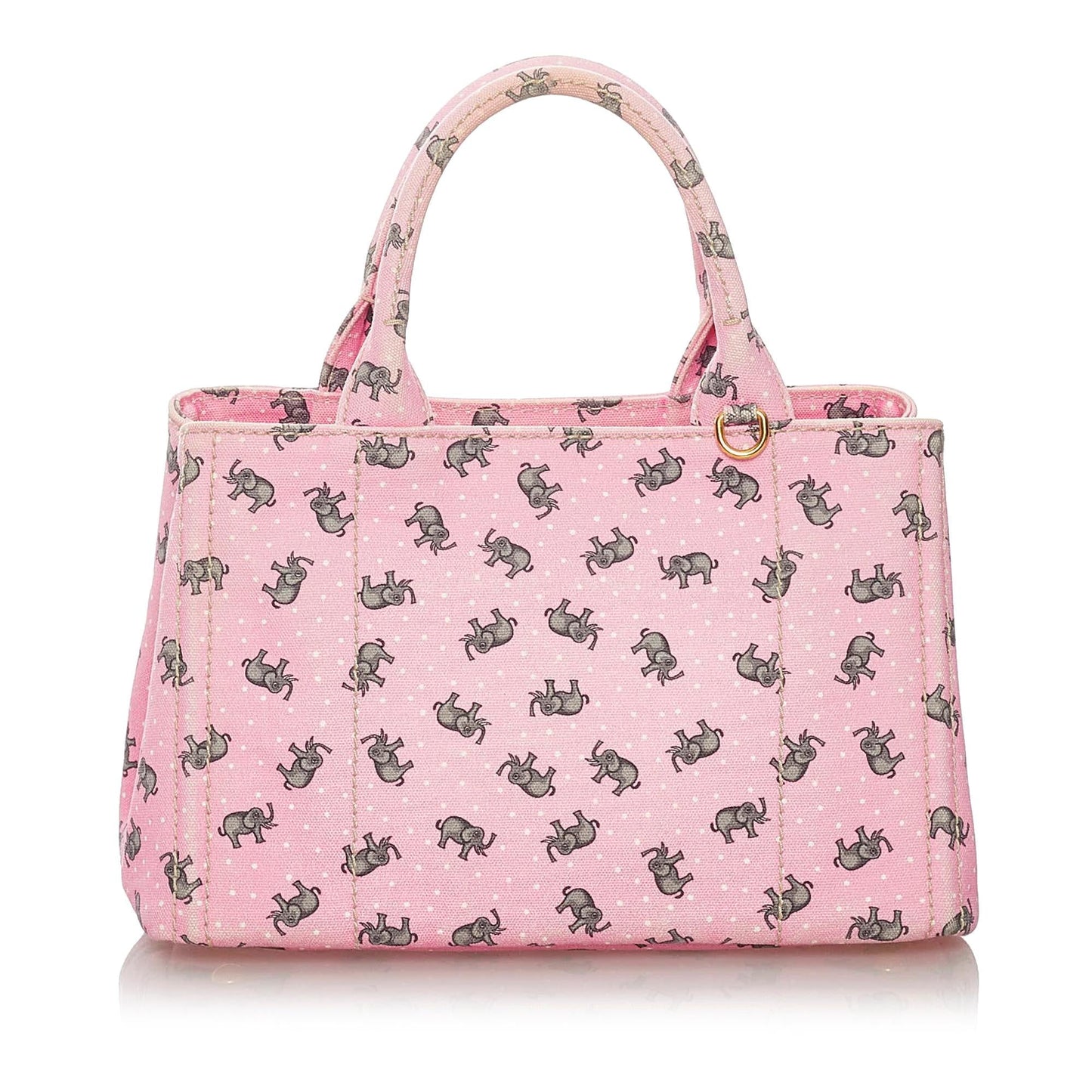 Prada St Elephant Canapa Satchel Shg Canvas Logo Satchel Bag