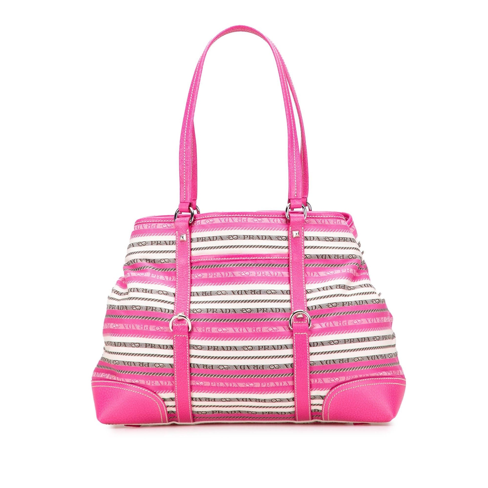 Prada Striped Jacquard Tote Tote Bag