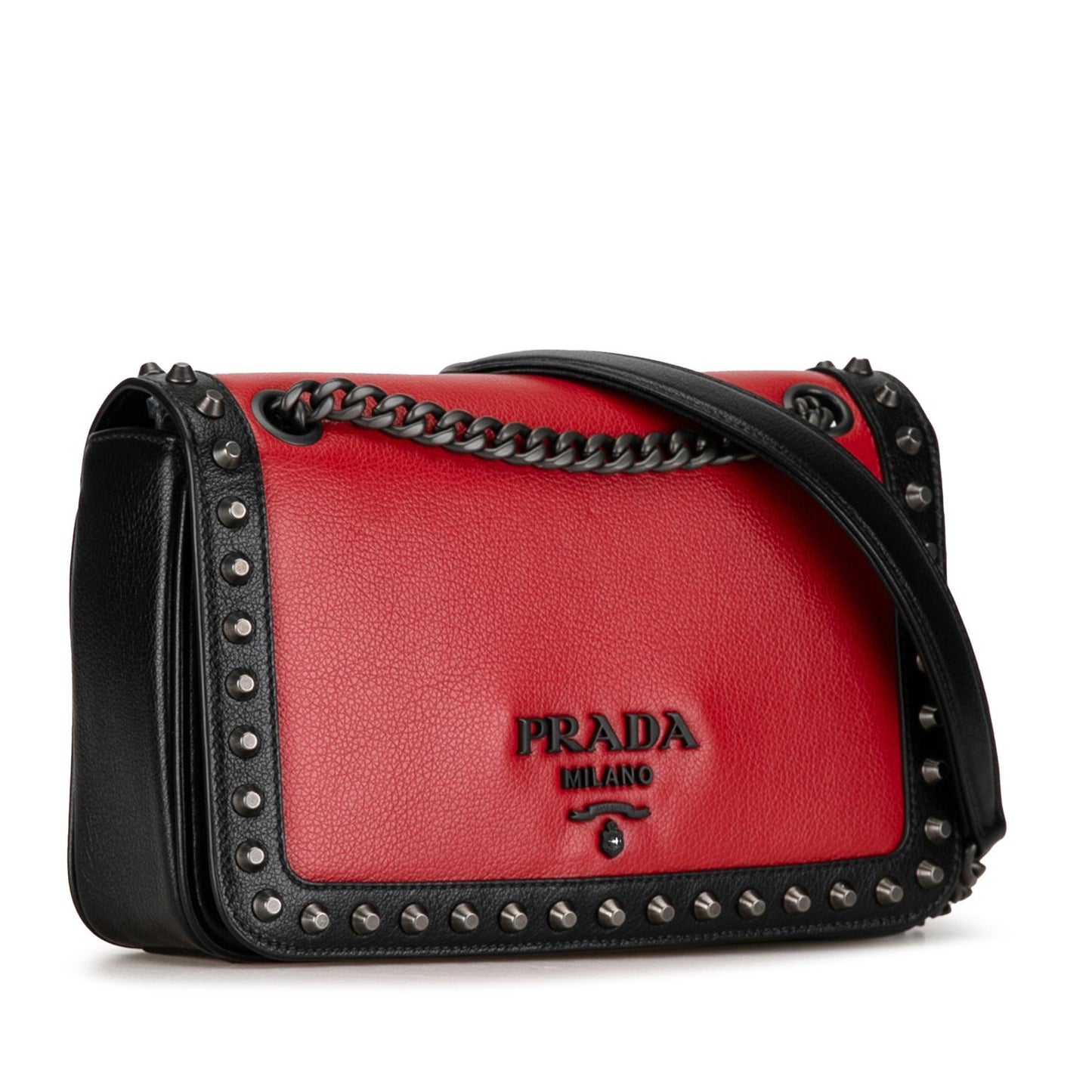 Prada Studded Glace Calf Crossbody Shg Yfmc7A Crossbody Bag