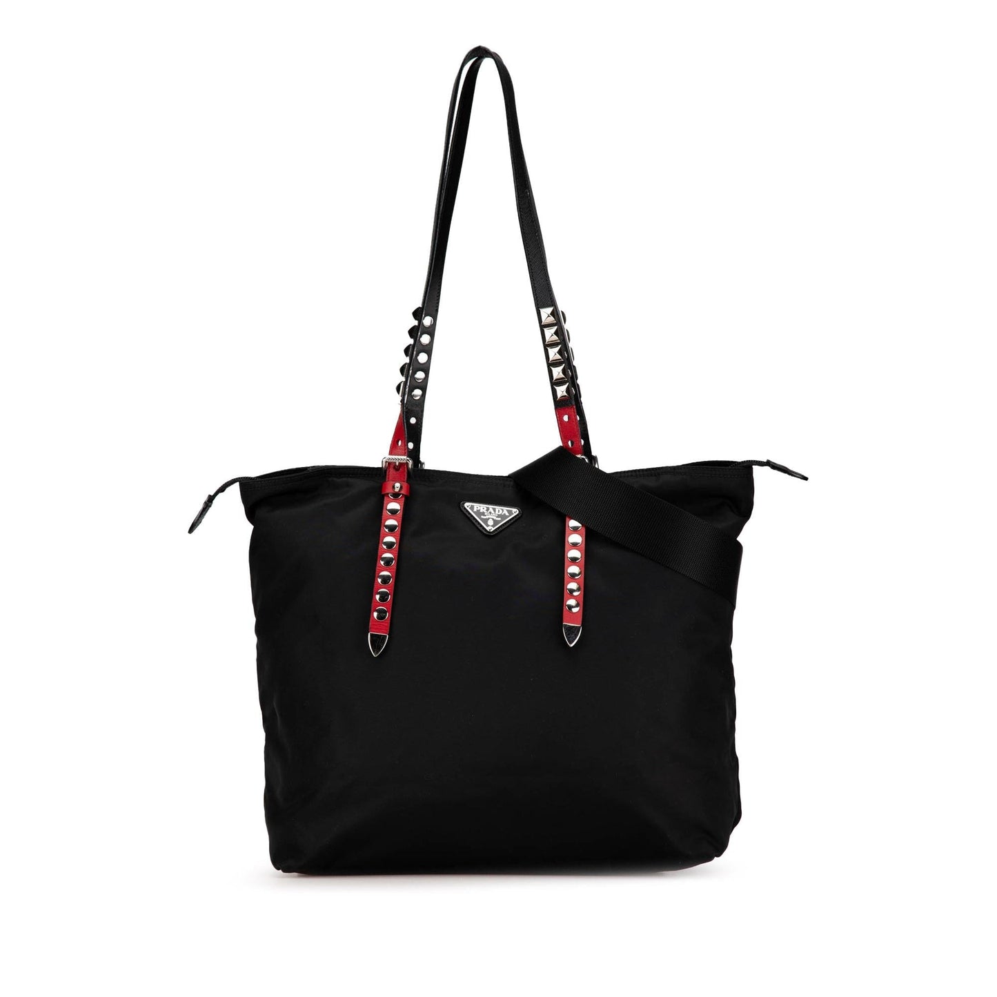 Prada Studded Tessuto New Vela Satchel Satchel Bag