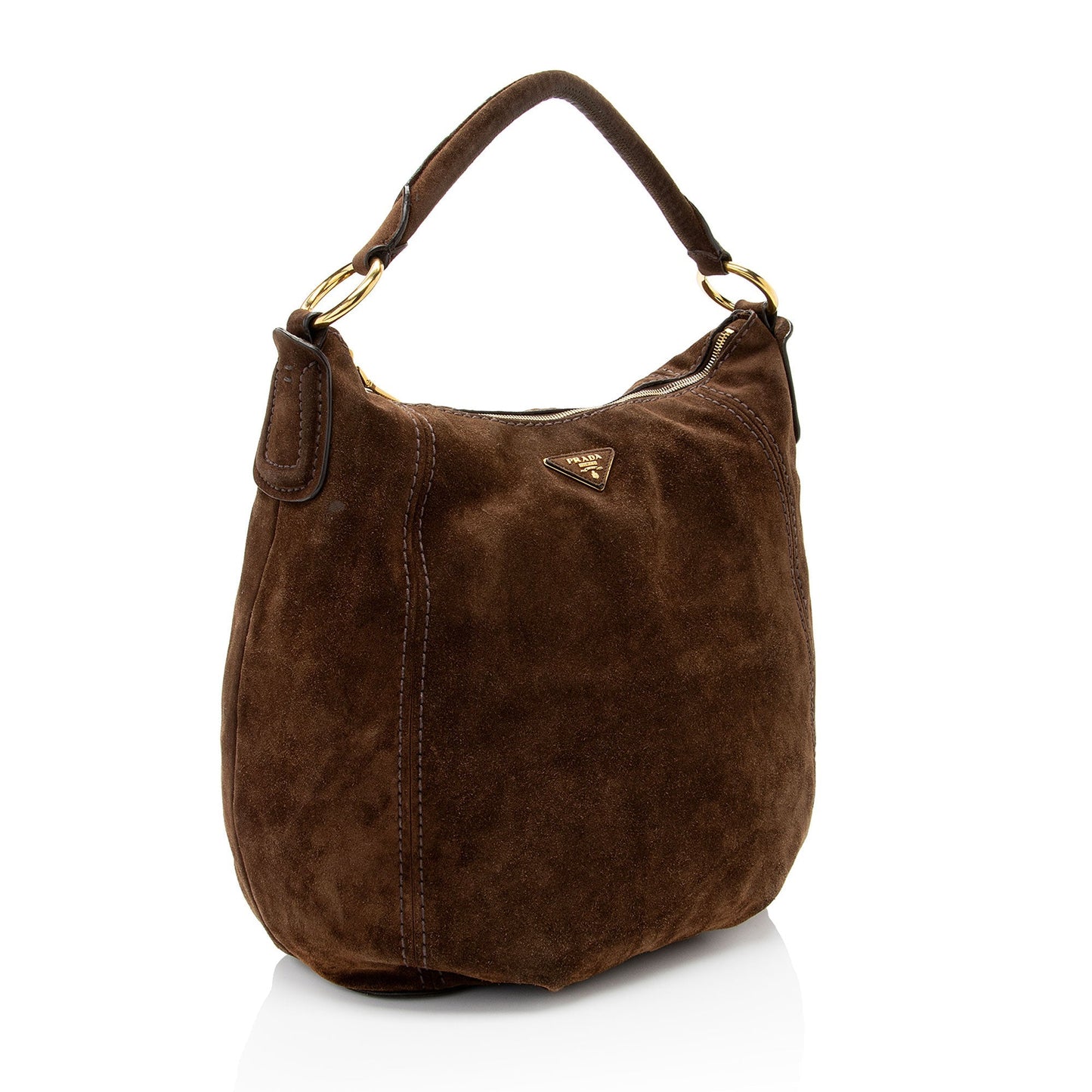 Prada Scamosciato Hobo Shf Hh2Jde Suede Shoulder Bag