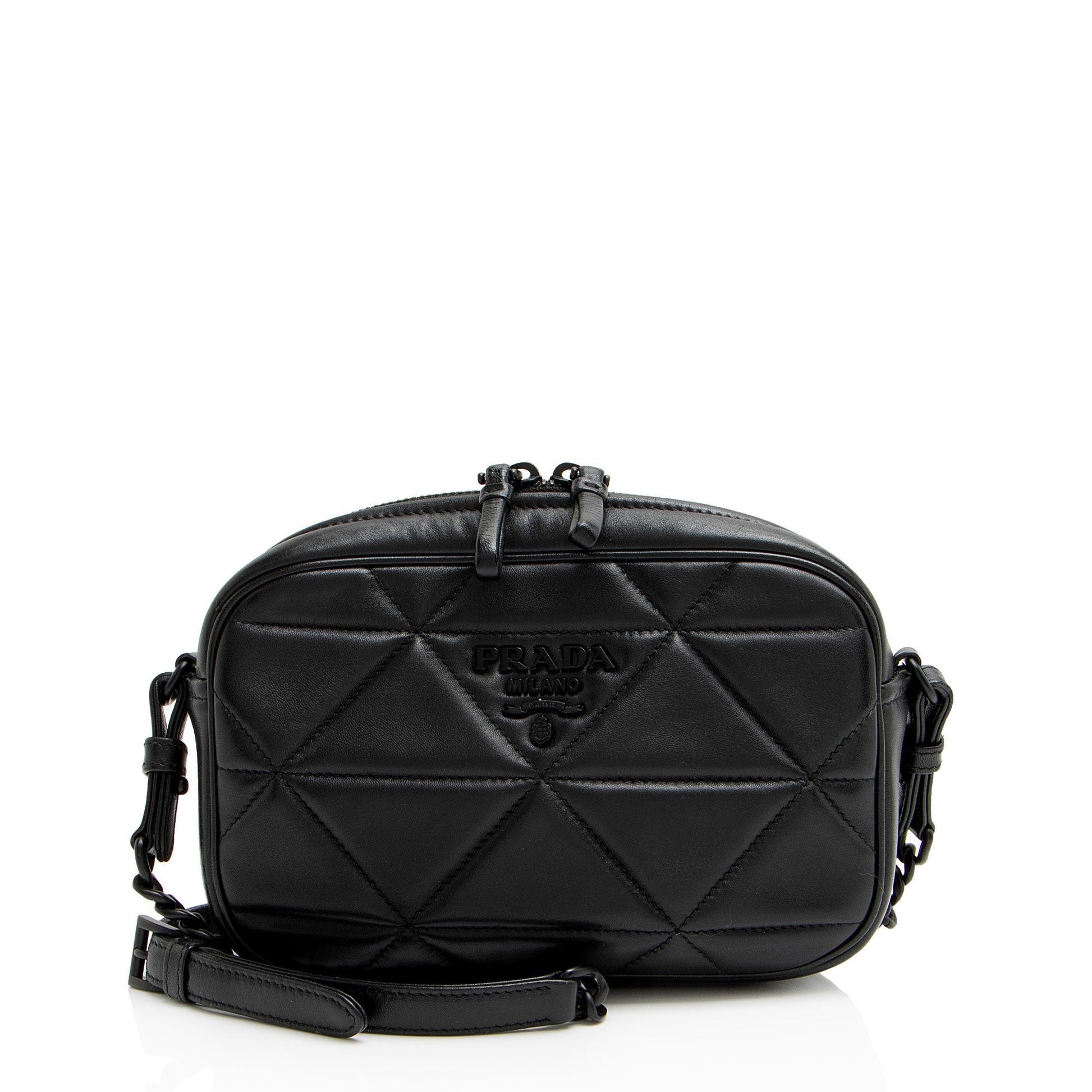 Prada System Nappa Patchwork Camera Bag Leather Crossbody Bag