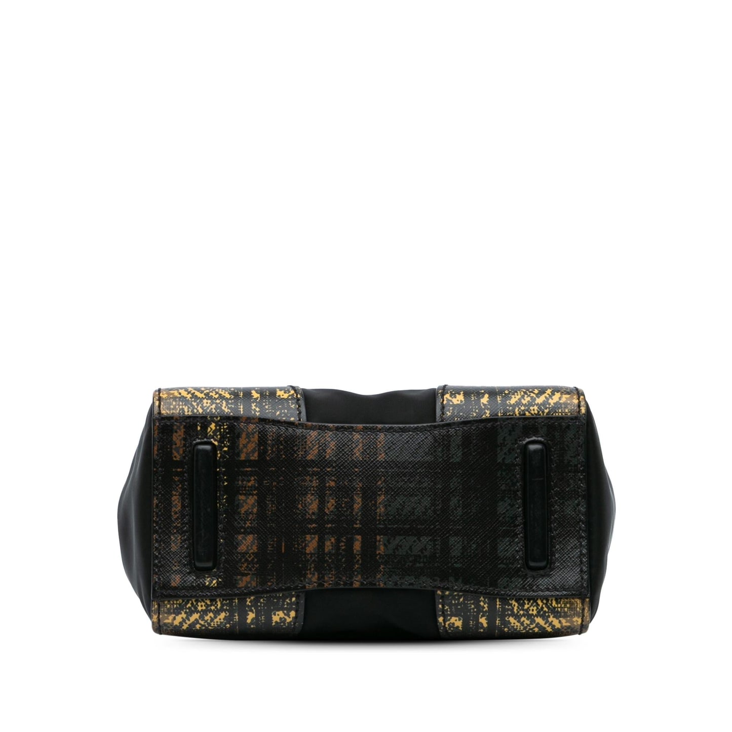 Prada Tartan Trimmed Tessuto Satchel Saffiano Satchel Bag