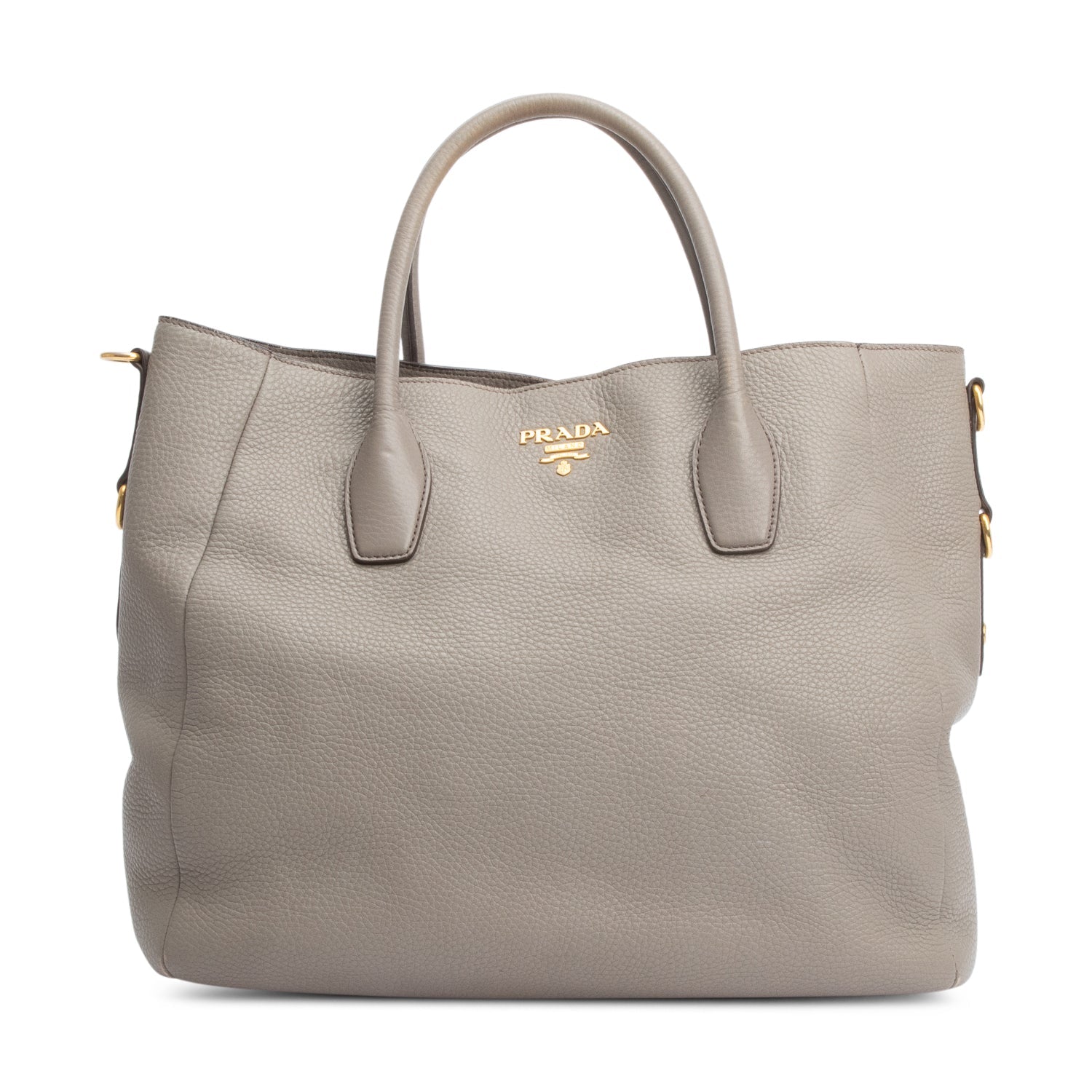 Prada Taupe Vitello Daino Tote Handbag Leather Tote Bag