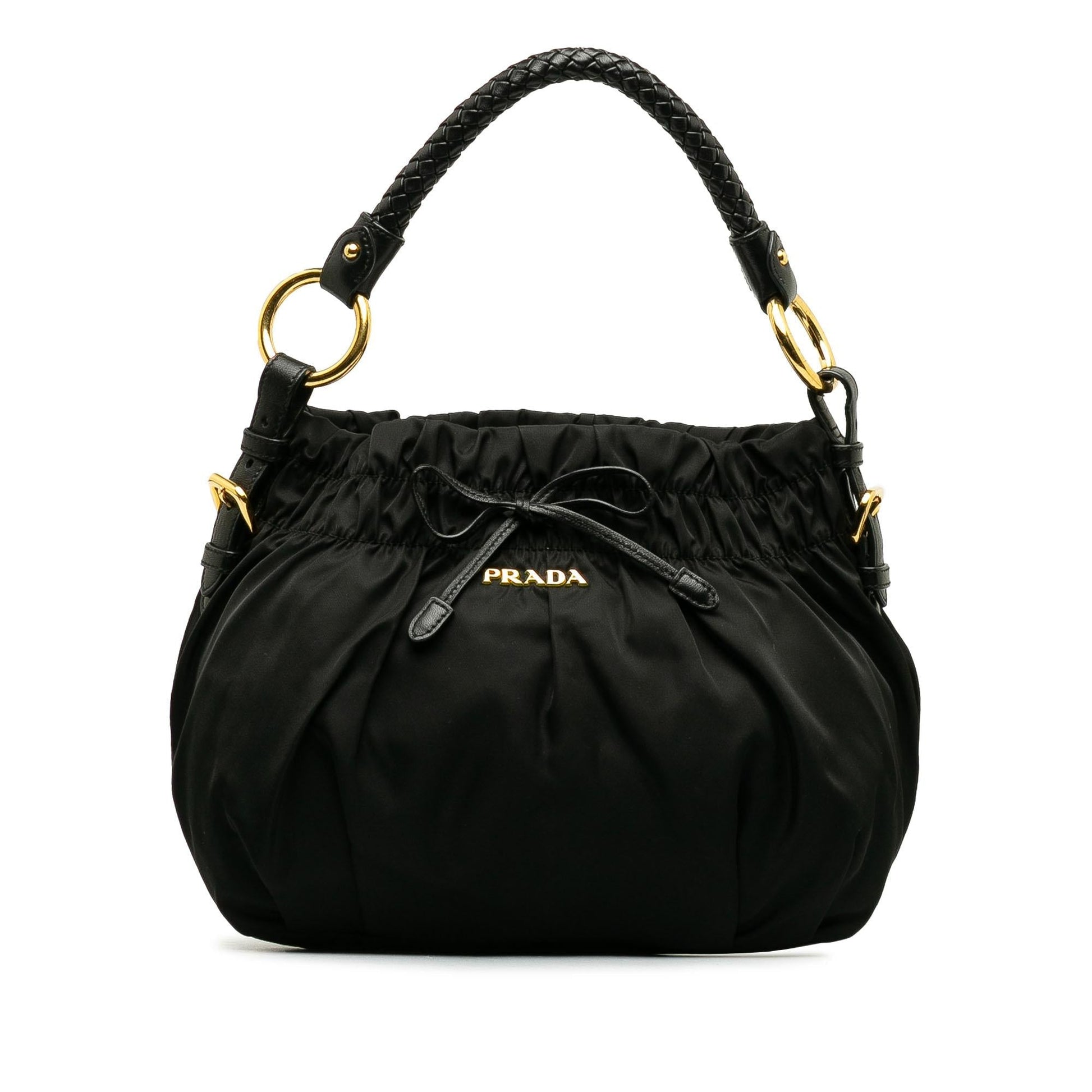 Prada Tessuto Bow Hobo Shg Aydjme Shoulder Bag
