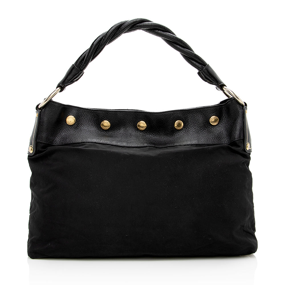 Prada Tessuto Braided Handle Hobo Shf Shoulder Bag